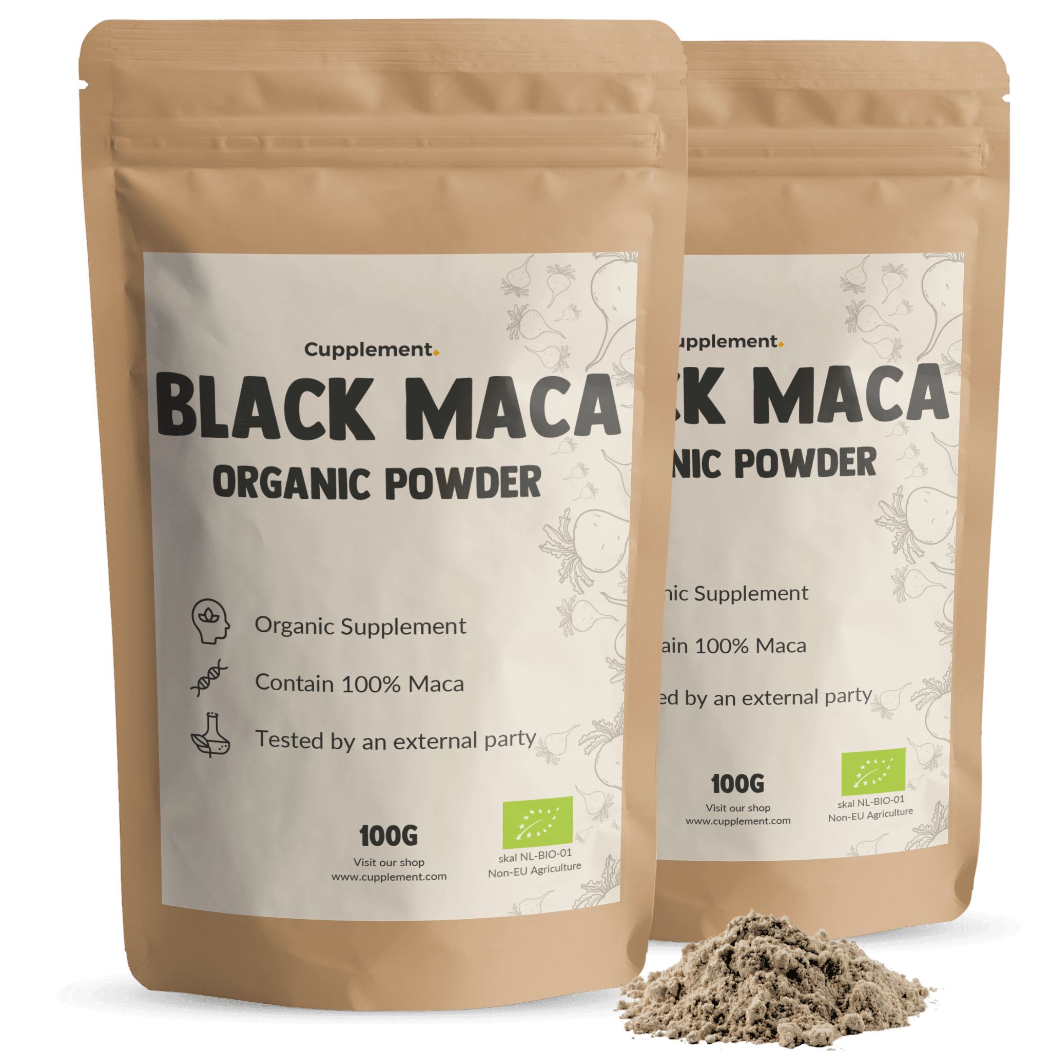 Cupplement® - Bio Maca Schwarz Pulver Kombipack