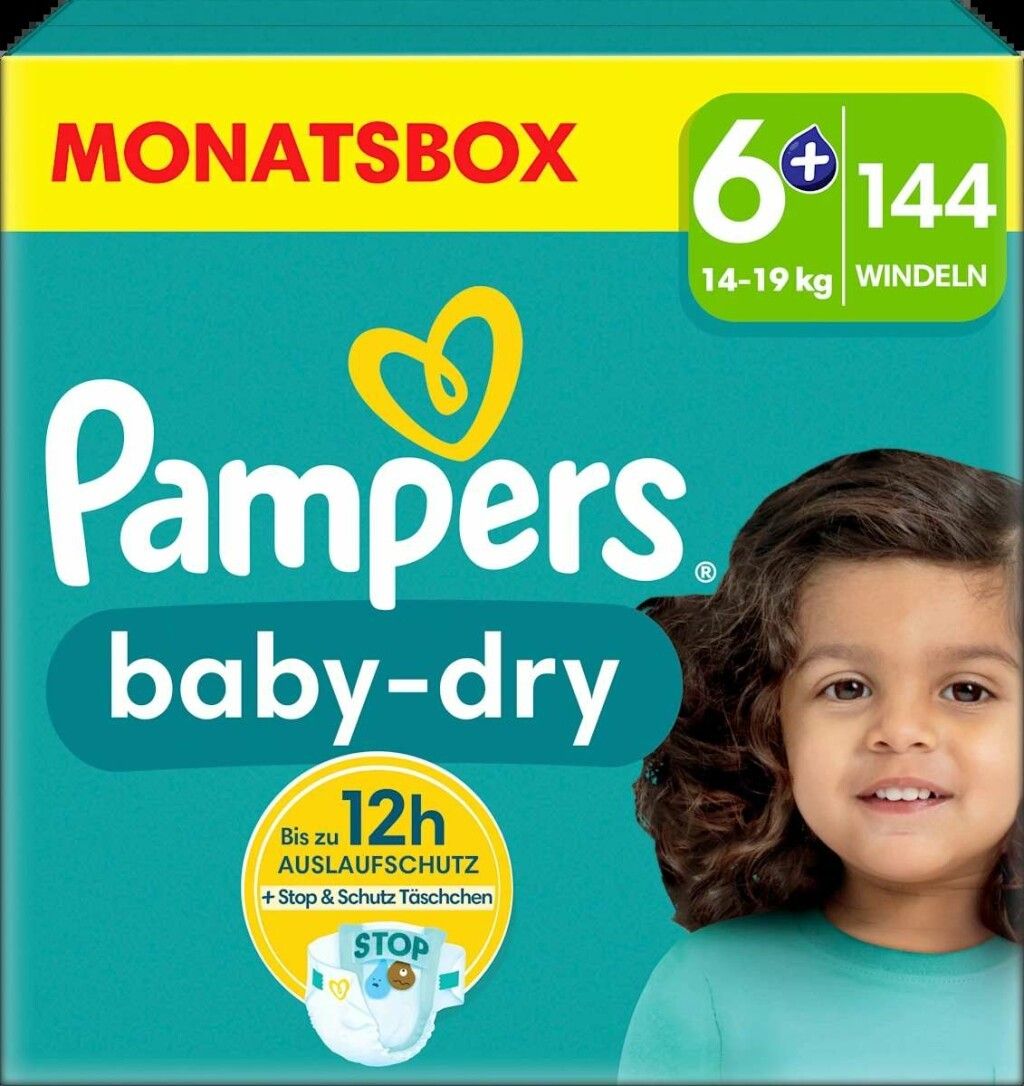 Pampers Baby Dry Gr.6+ XL 14-19kg MonatsBox
