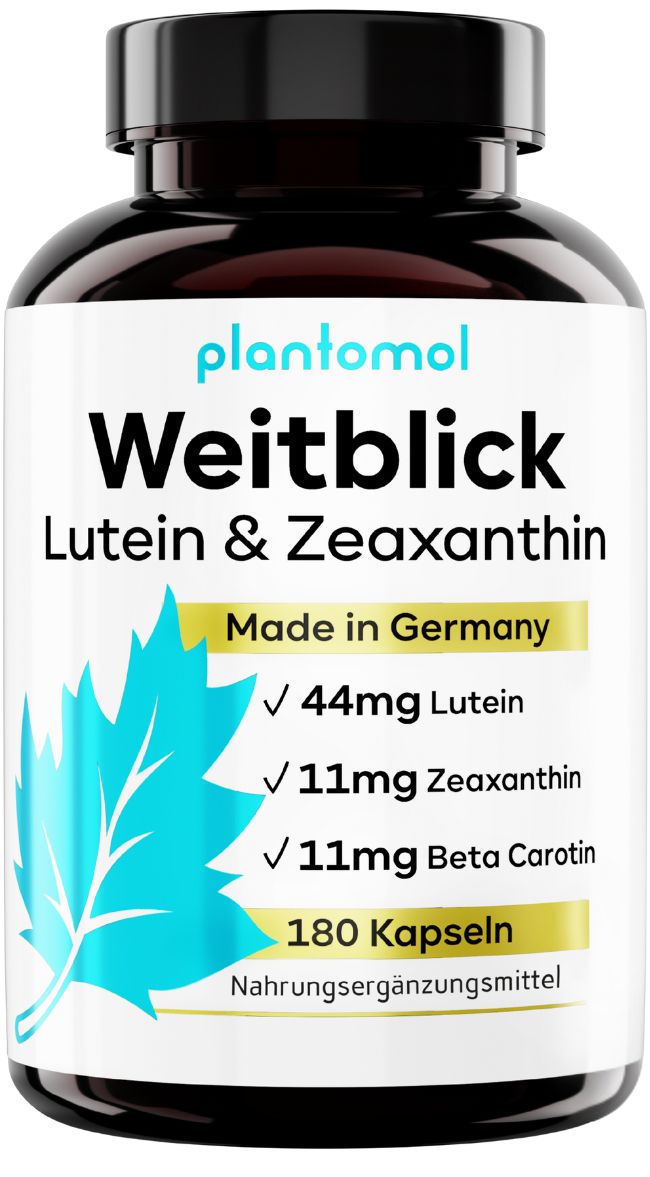 plantomol® Augenvitamine mit Lutein Zeaxanthin Beta Carotin Vitamin A & Vitamin B2 - Weitblick