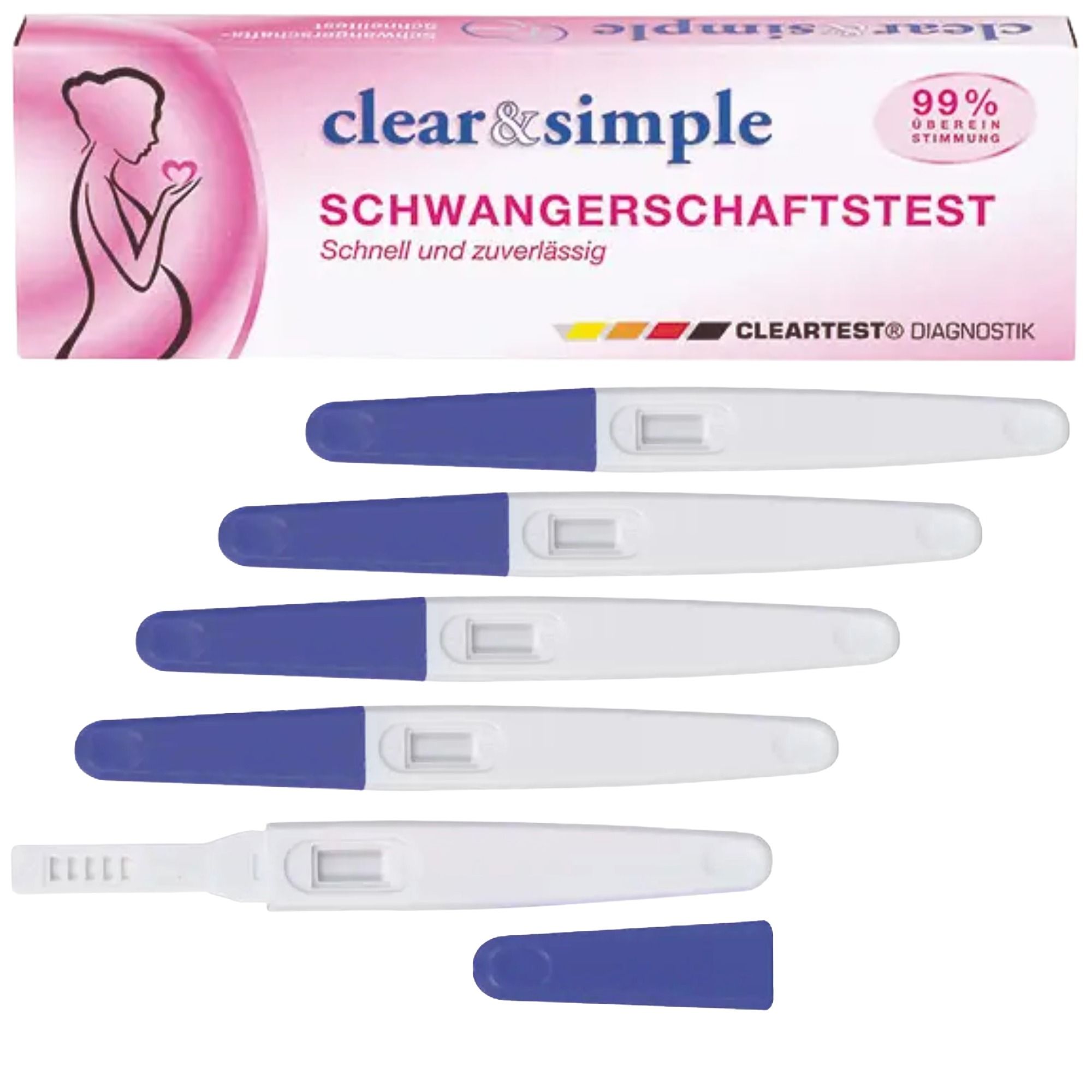 Clear & Simple Schwangerschaftstest Midstream 5 Tests