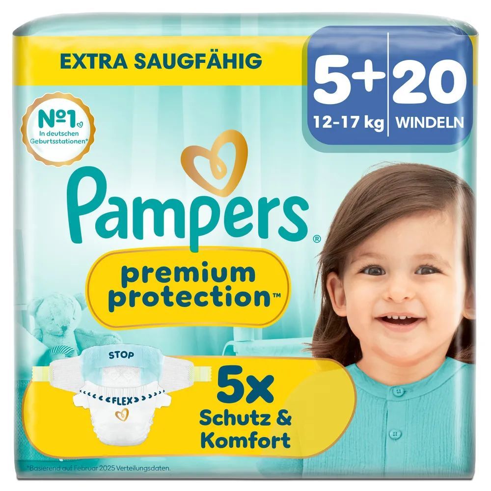 Pampers Premium Protection Gr.5+ Junior Plus 12-17kg  Windeln Singlepack