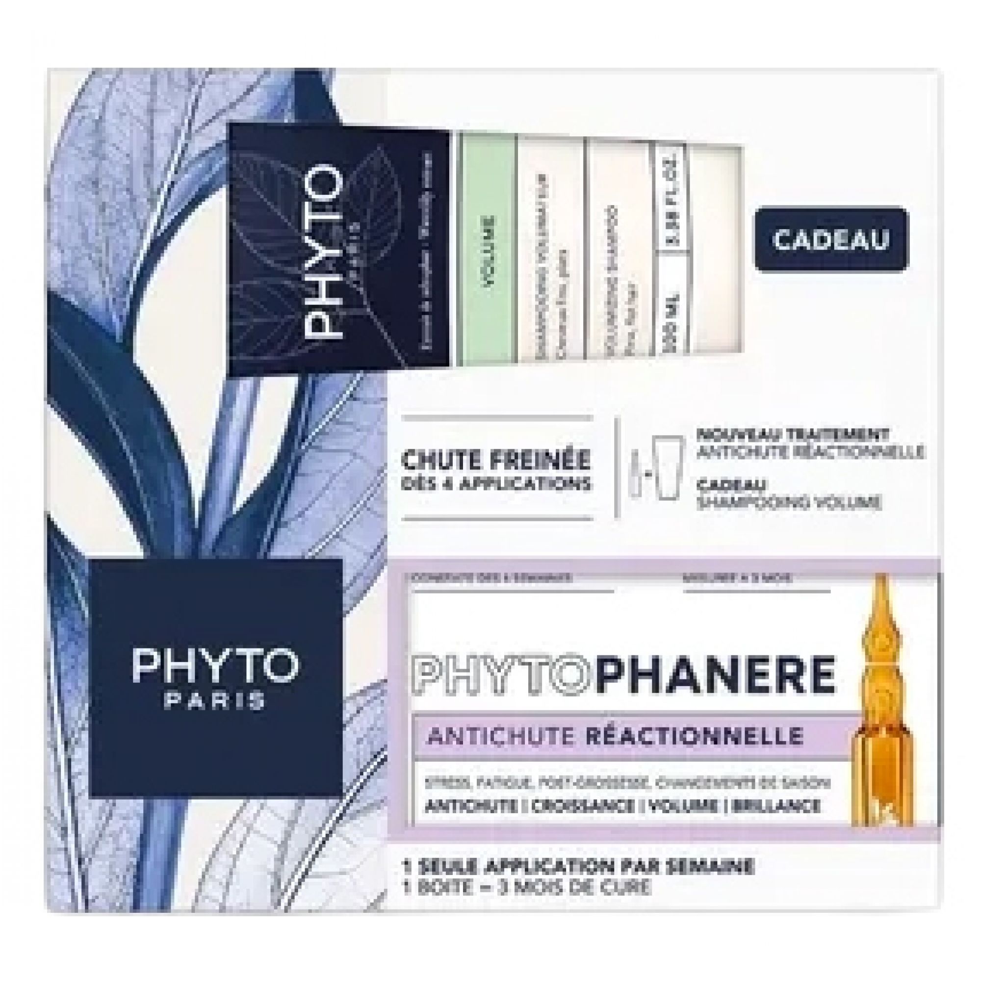 Phyto Phytophanère reaktive Anti-Haarausfall-Behandlung  + Volumen-Shampoo  gratis