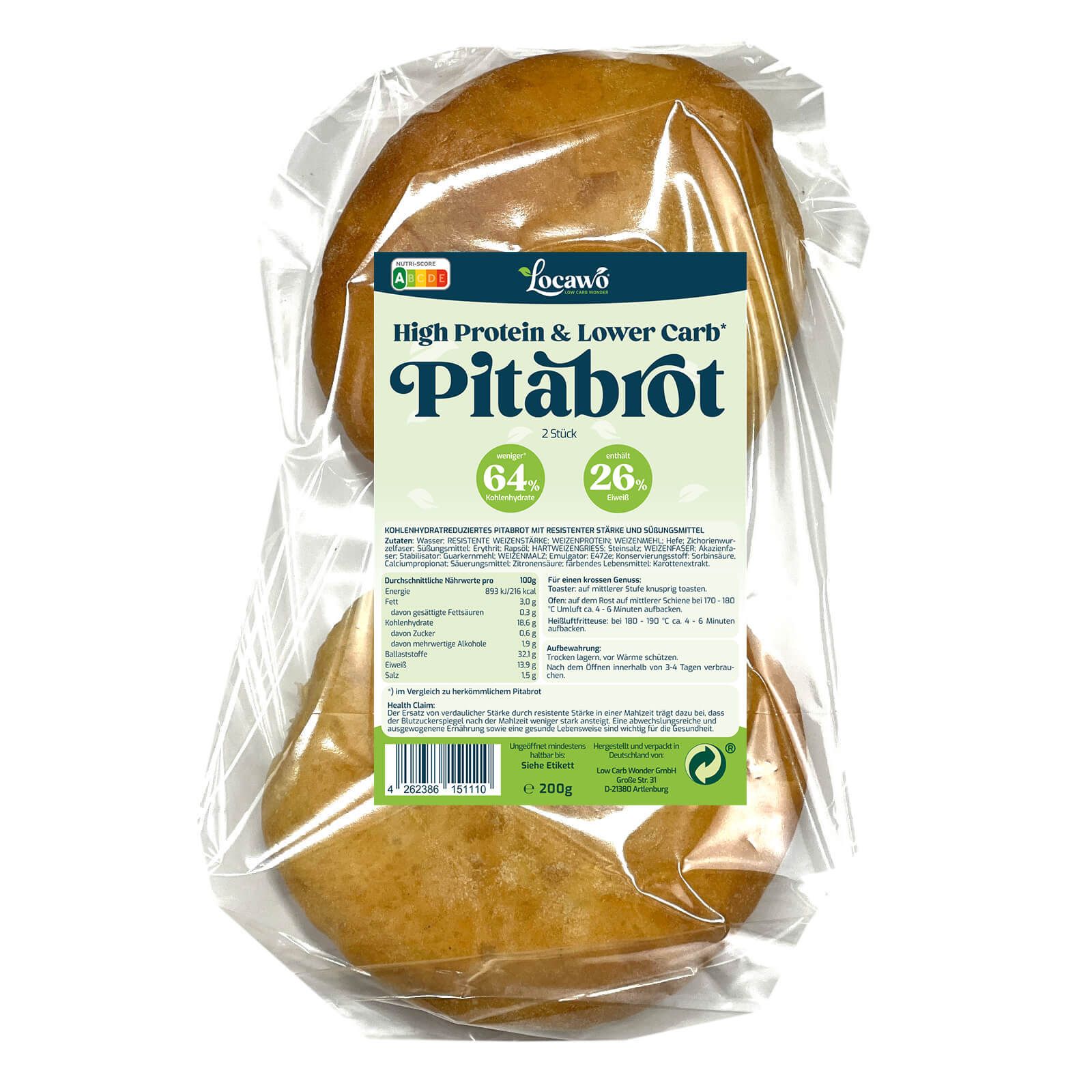 Locawo High Protein & Low Carb Pitabrot