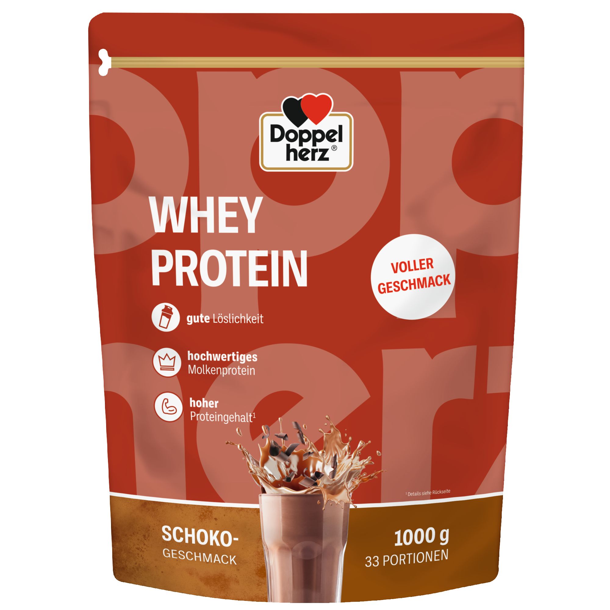 Doppelherz WHEY PROTEIN Schoko – Proteinpulver auf Molkenbasis in bewährter Doppelherz-Qualität
