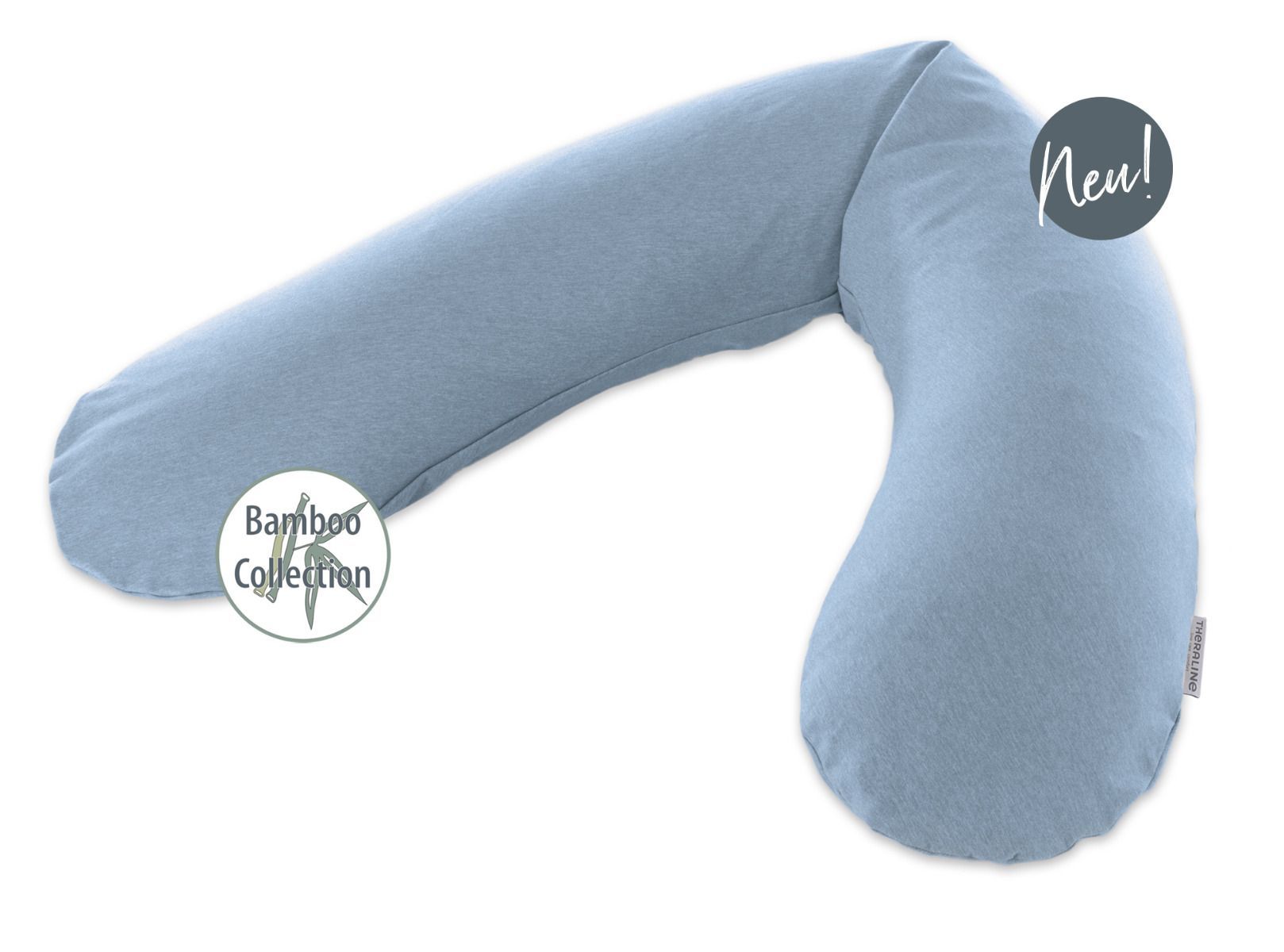 Theraline Original Stillkissen Bamboo Melange Blau-grau