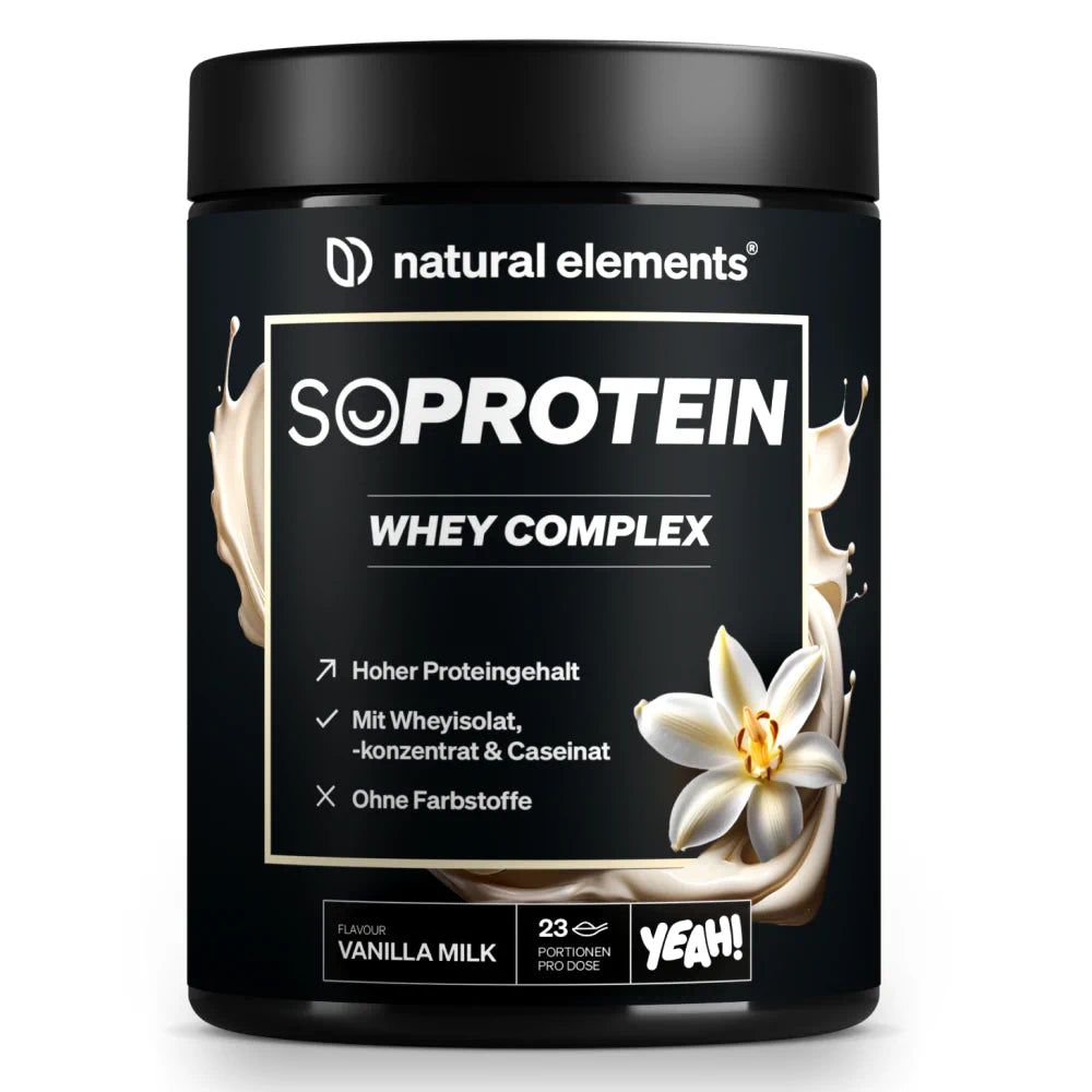 natural elements SoProtein Whey Complex Protein Pulver – Vanilla Milk – 690g – 24g Protein/Portion