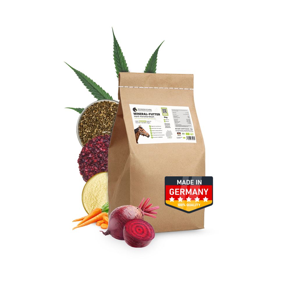 PFERDESTARK Bio Hanf Karotte & Rote Beete Mash Pferdefutter getreidefrei 3kg