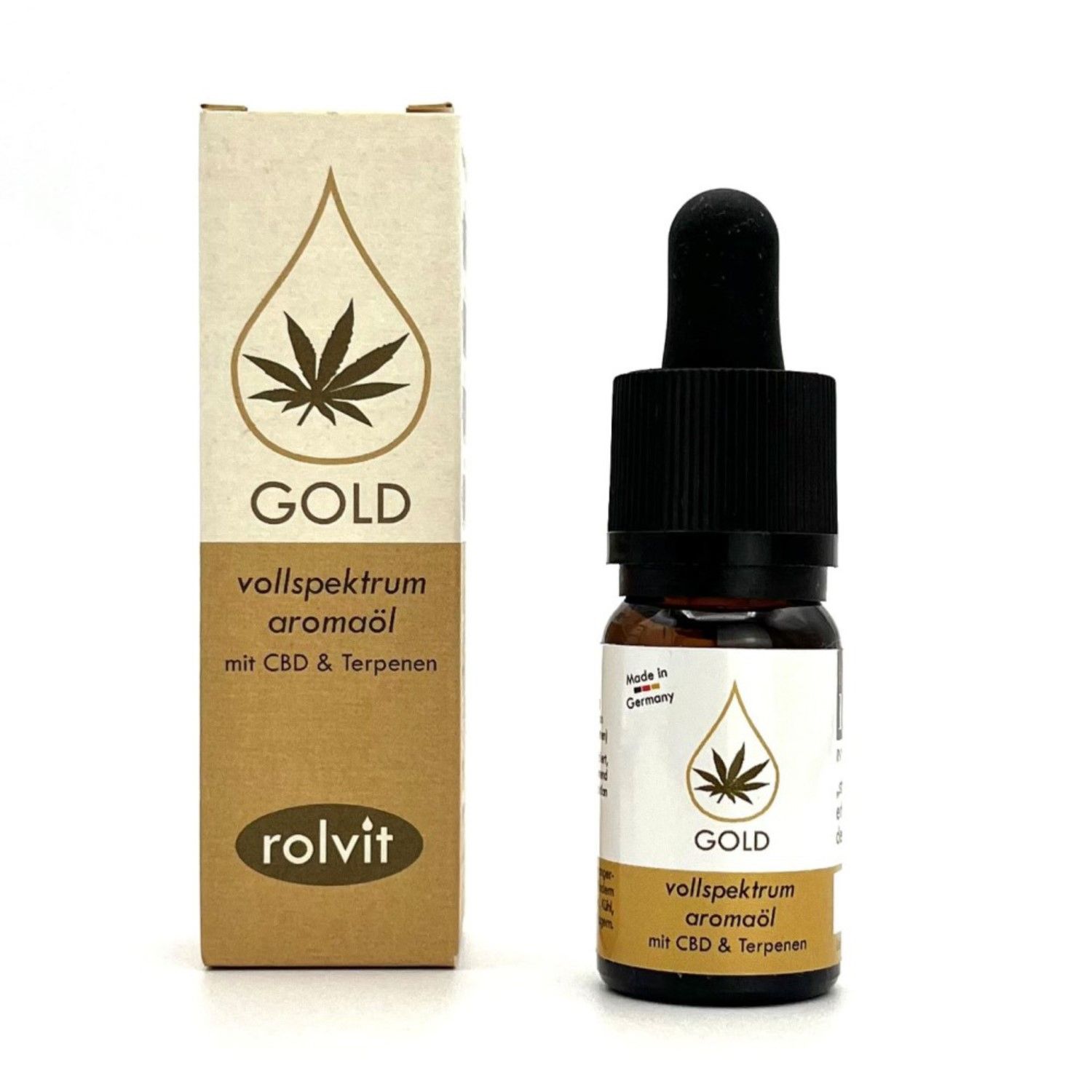 CBD-Öl GOLD von rolvit - 15% - Vollspektrum Premium-Öl, CBD & Terpene, Laborgeprüft - SALE MHD 03/26
