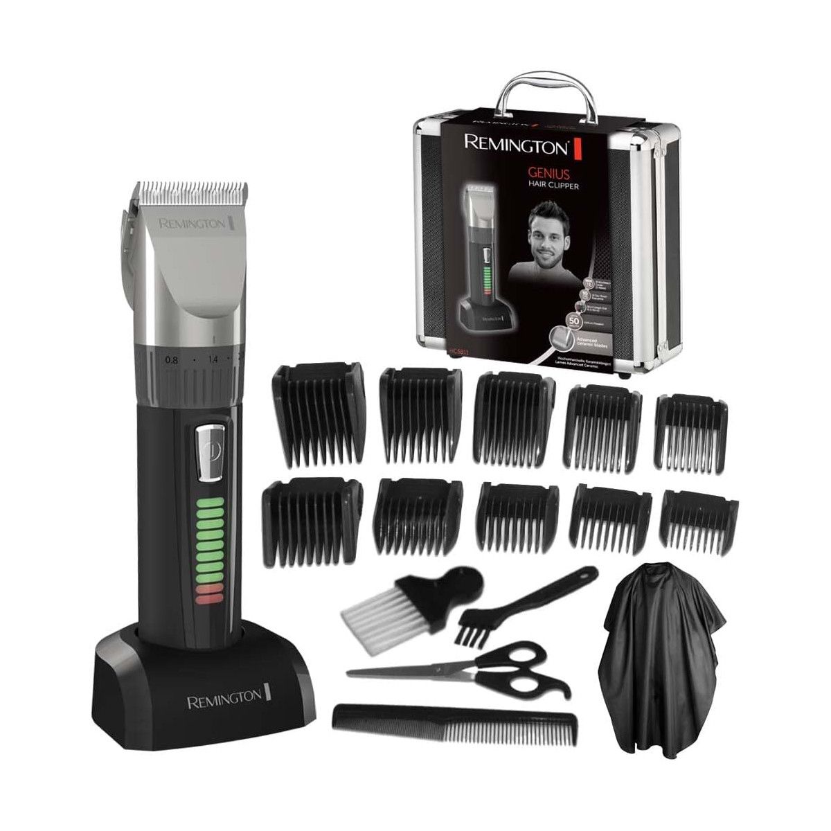 REMINGTON Haarschneider HC5811 Genius Haarschneidemaschine mit Koffer Schere
