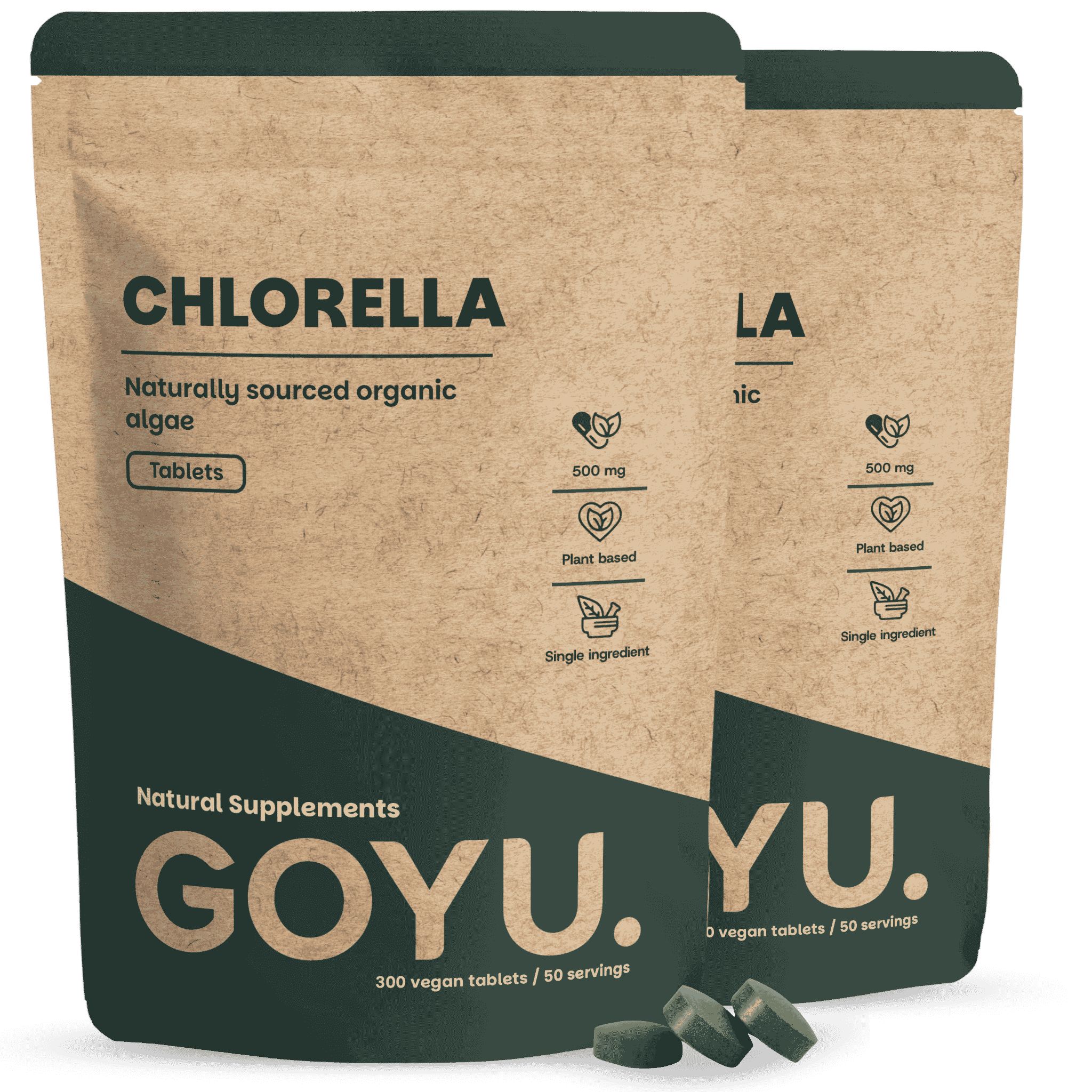 GOYU® - Chlorella Presslinge 500 mg Tabletten Bio Kombipack