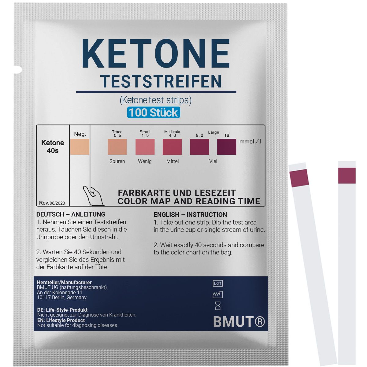 BMUT Ketone Teststreifen für Urin bei ketogener Diät