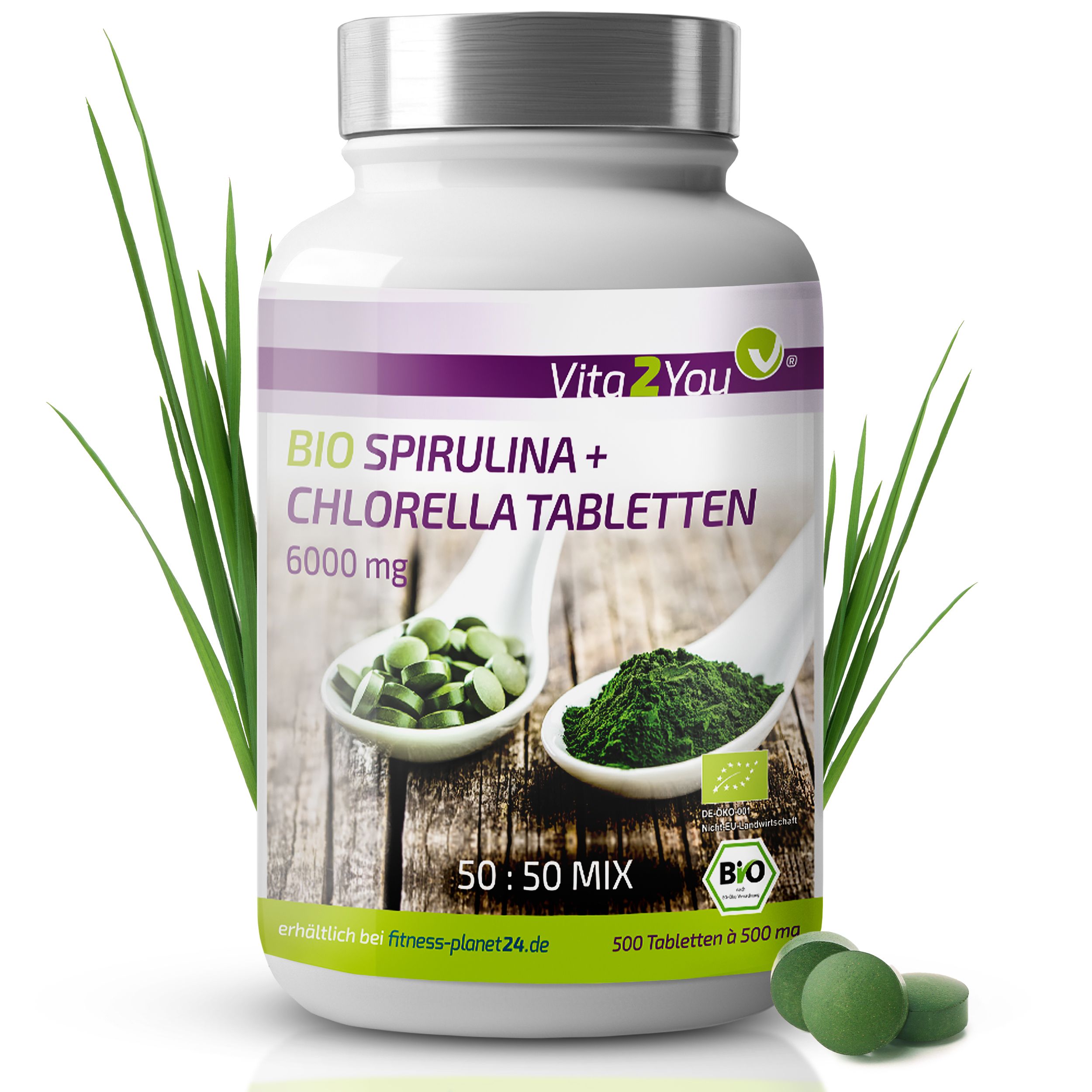 Vita2You Bio Spirulina + Chlorella Tabletten 6000mg