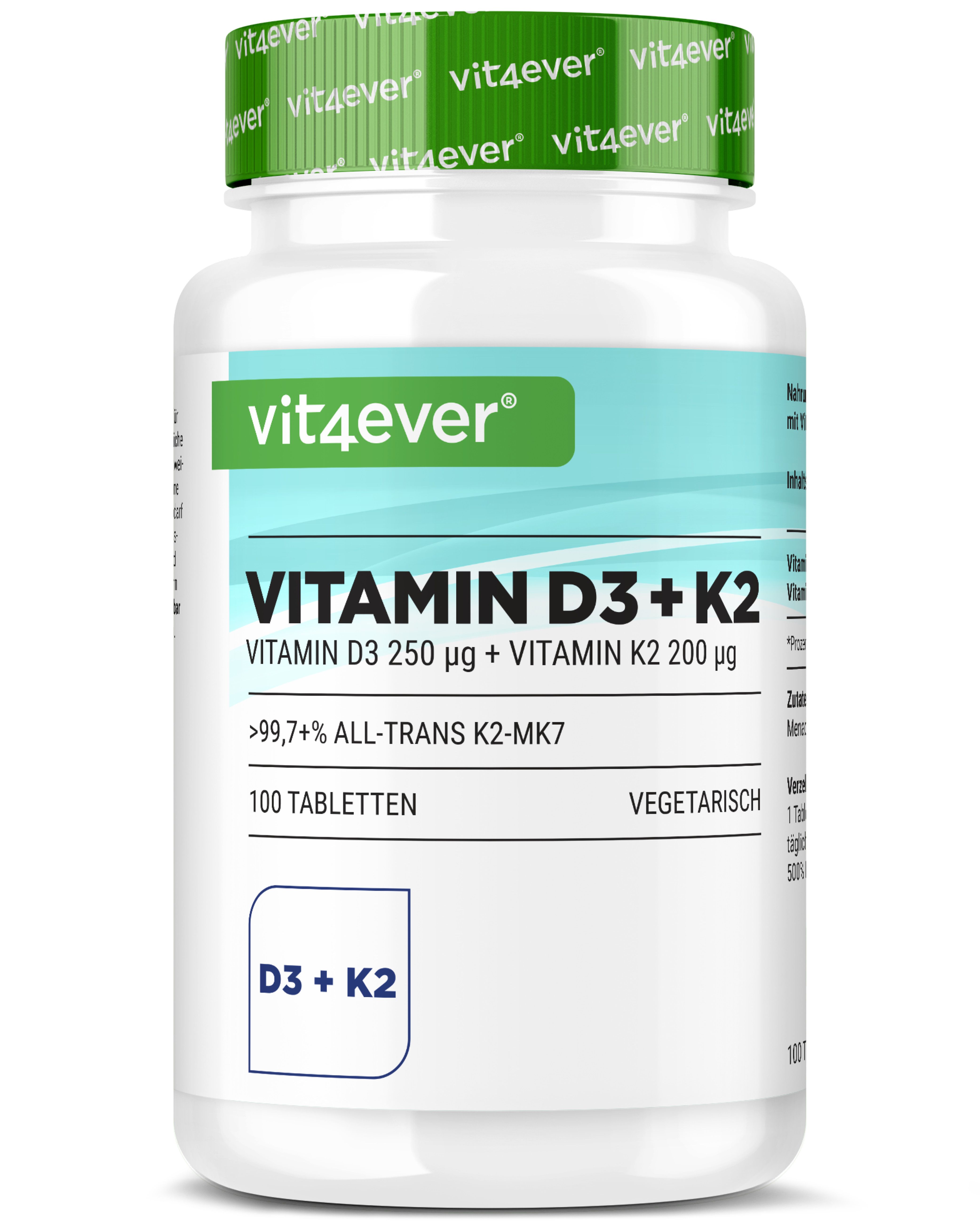vit4ever Vitamin D3 10.000 I.E. + Vitamin K2 200 mcg