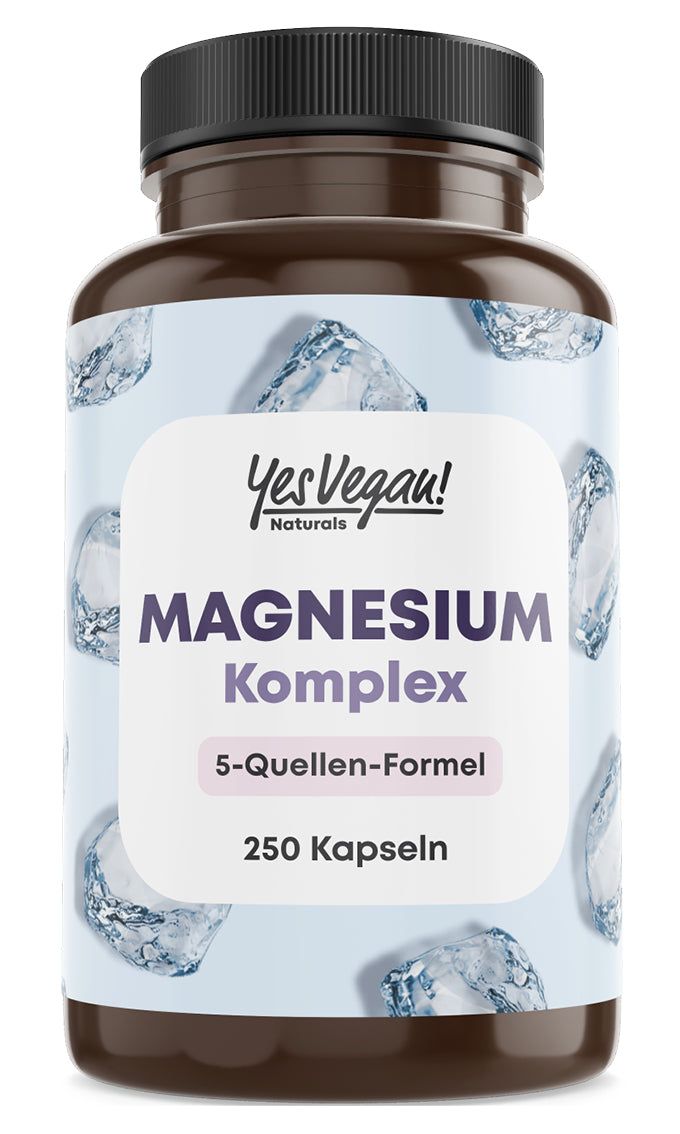 Magnesium Komplex (250 Kapseln) 5 Quellen - Magnesium Bisglycinat Citrat Glycinat Oxid Malat vegan
