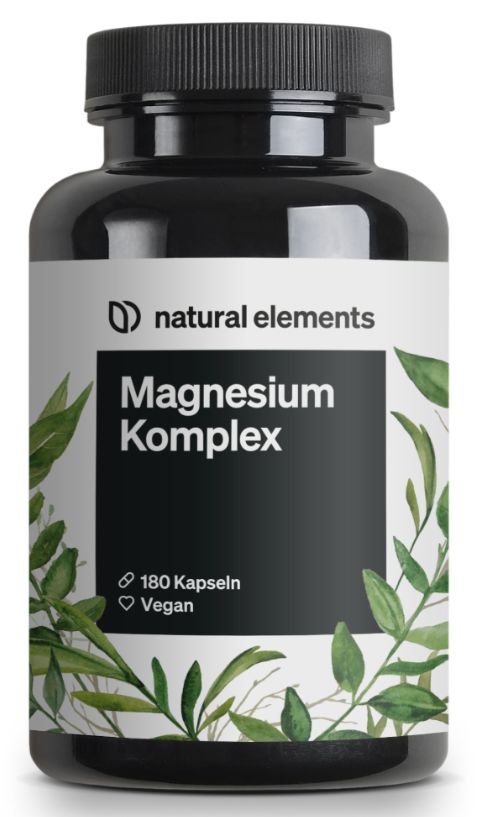natural elements Magnesium Komplex – 5 hochwertige Verbindungen – 400mg elementares Magnesium/Tag