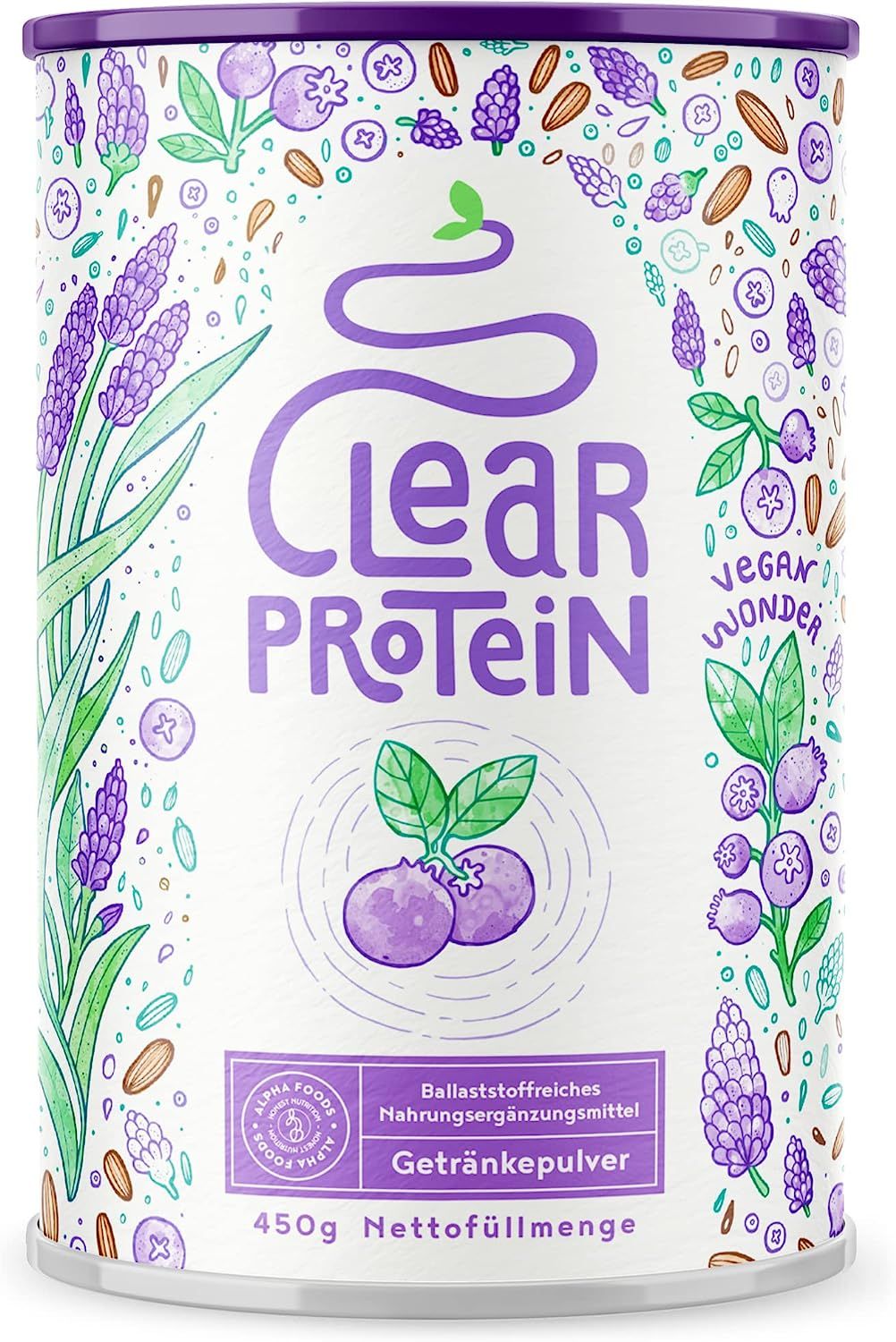 Erfrischendes, klares veganes Proteinpulver - BLAUBEERE LAVENDEL