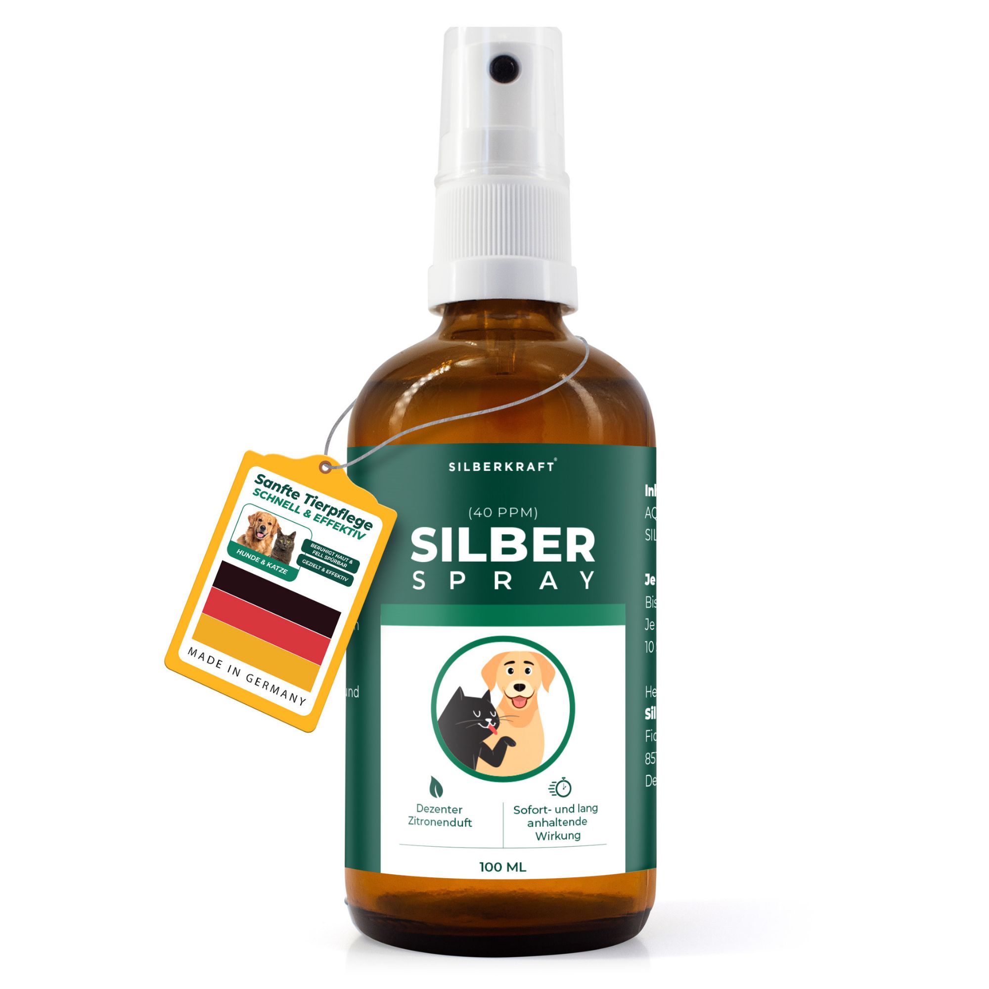 SILBERKRAFT Kolloidales Silberspray für Haustiere