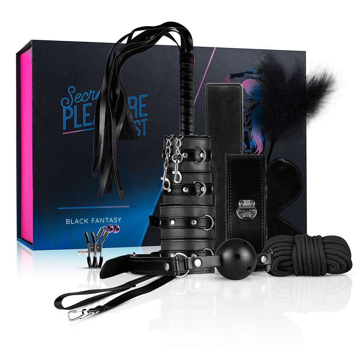 Secret Pleasure Chest »Black Fantasy« BDSM Set