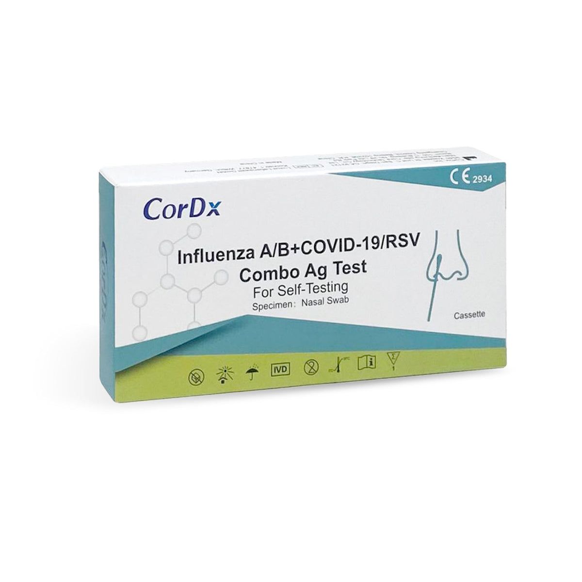 CorDX 4in1 Antigentest für Influenza A/B + COVID-19 + RSV + GRATIS NANO FFP2