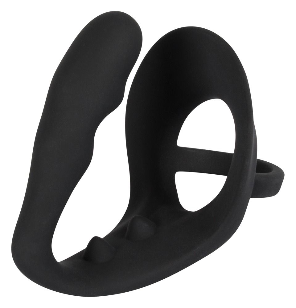 Black Velvets - Penis-/Hodenring mit Plug - Intensiv- & P-Stimulation