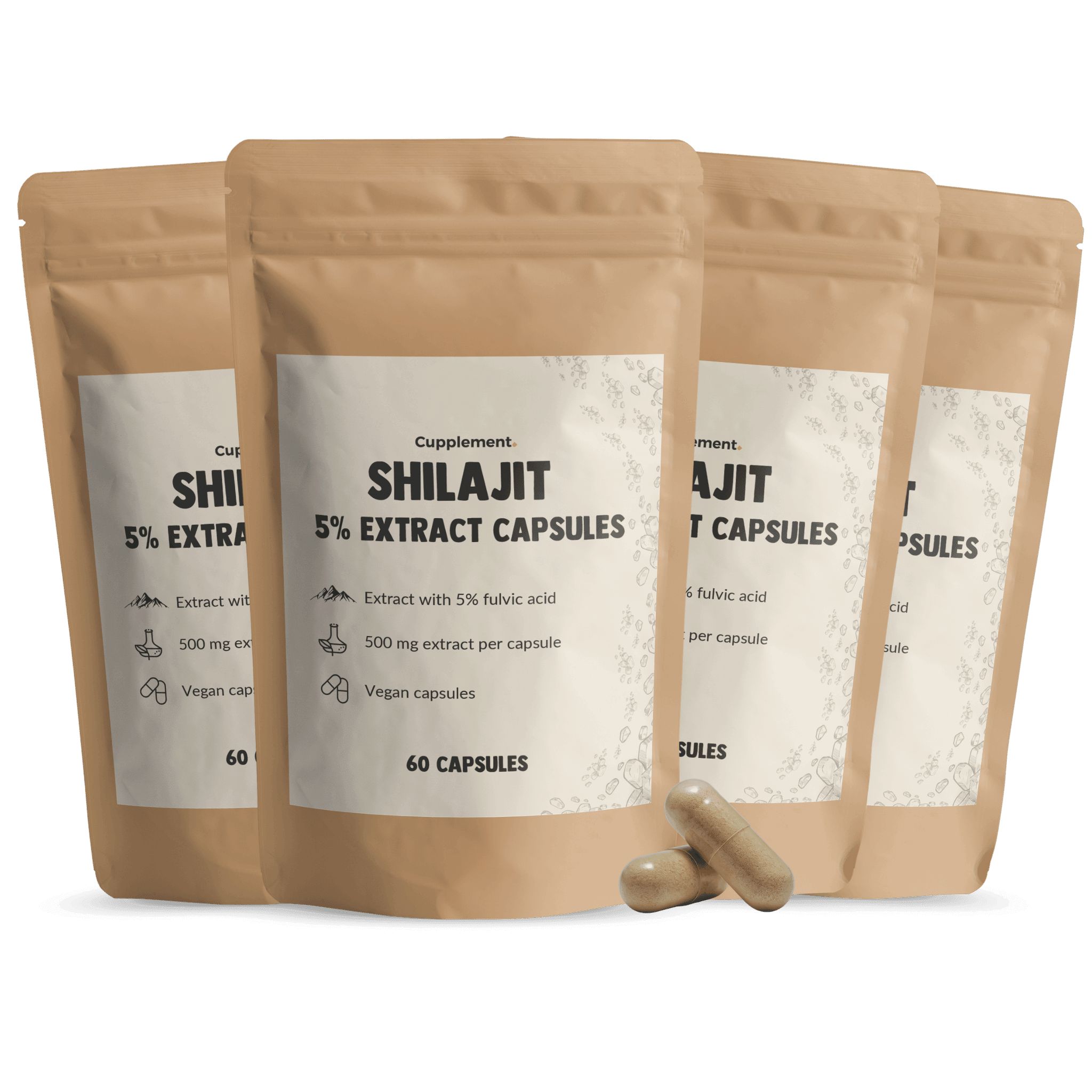 Cupplement® - Shilajit Extrakt Kapseln (5% Fulvinsäure) 500 mg Multipack
