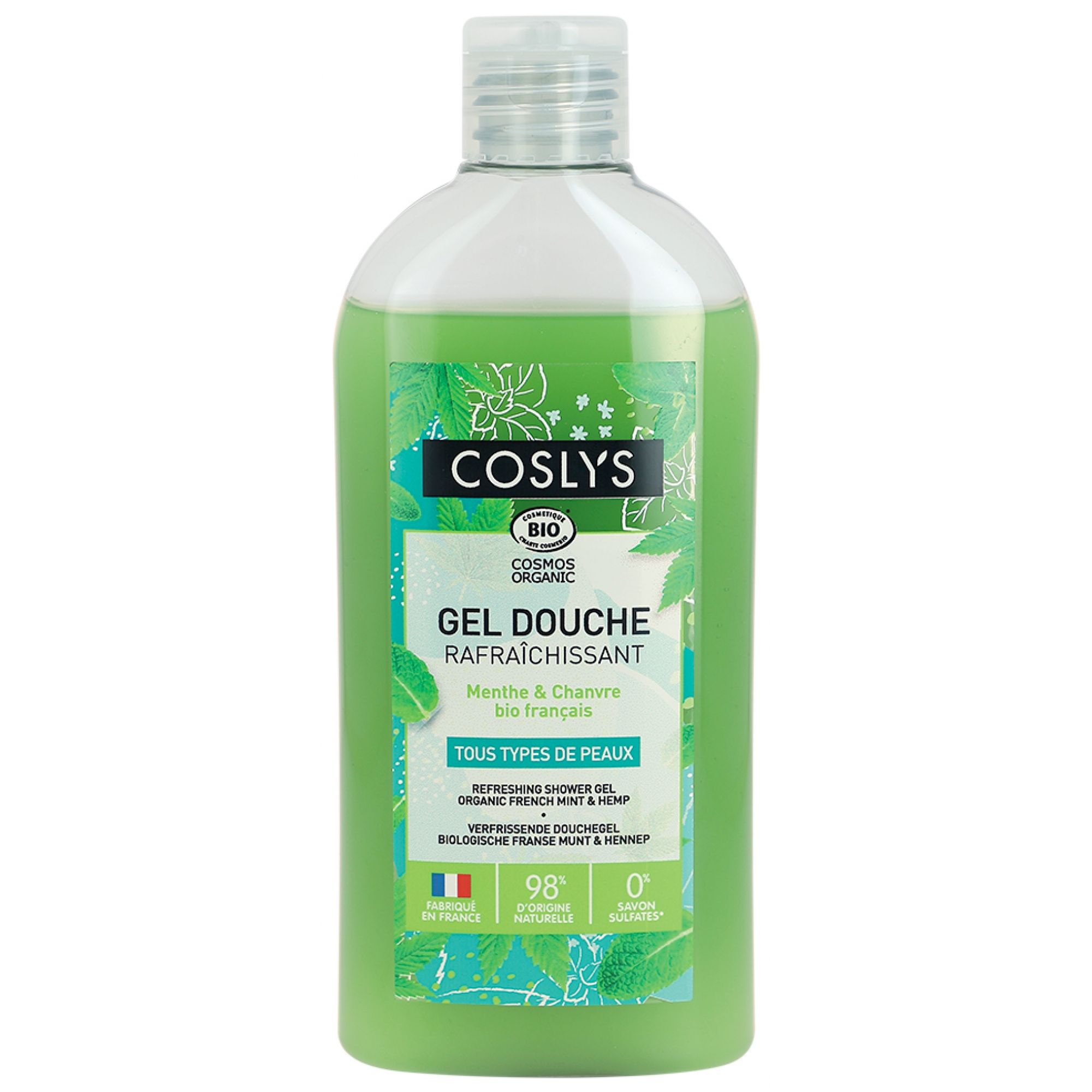 Coslys Erfrischendes Duschgel Minze & Bio-Hanf