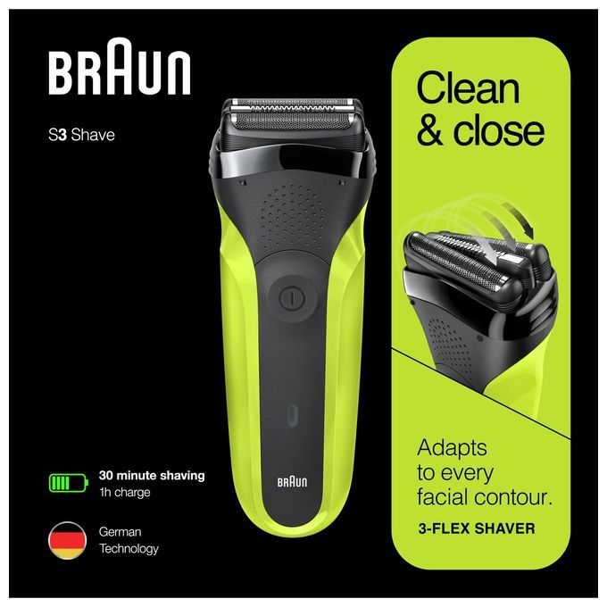 Braun Series 3 - 300 schwarz/grün Elektrorasierer