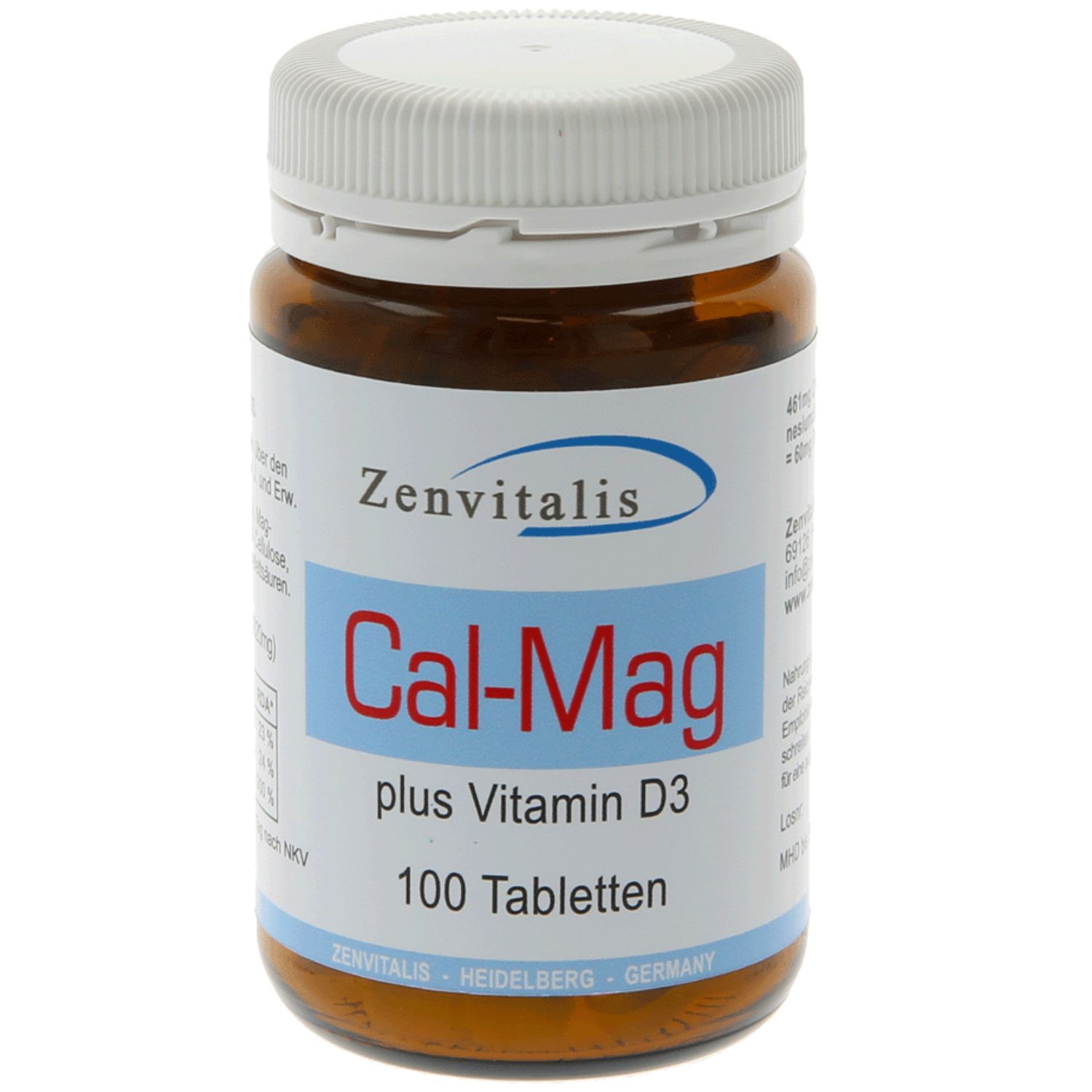 Zenvitalis Calcium Magnesium D3 Tabletten – 100 Stück | Calcium Magnesium im 2:1 Verhältnis