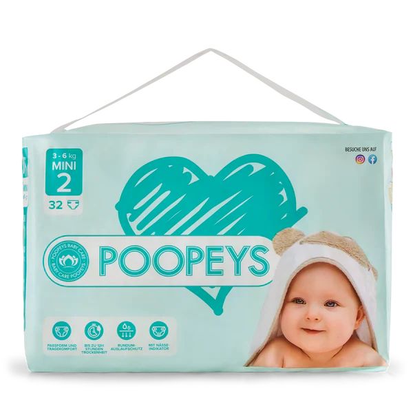 Poopeys Windeln - 2 MINI | 3 - 6 KG