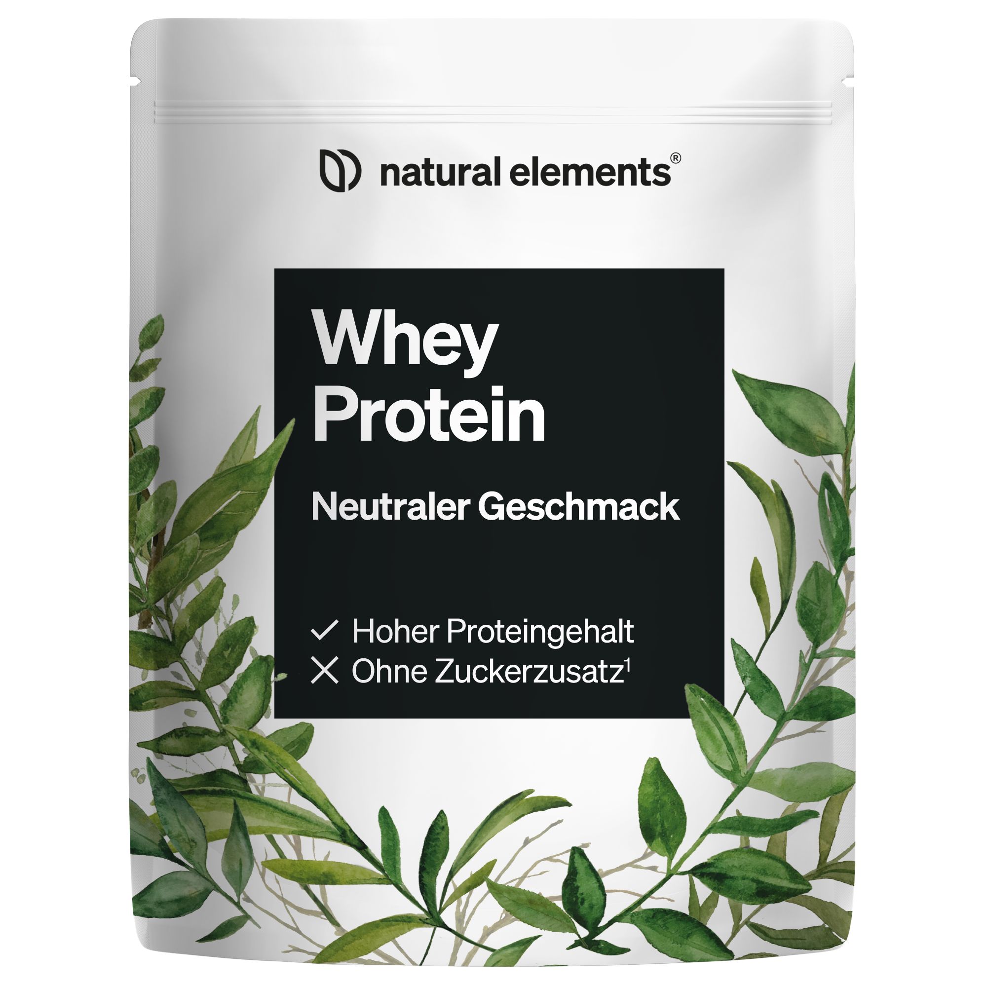 natural elements Whey Protein Pulver – Neutral – 1kg – 25g Protein pro Portion