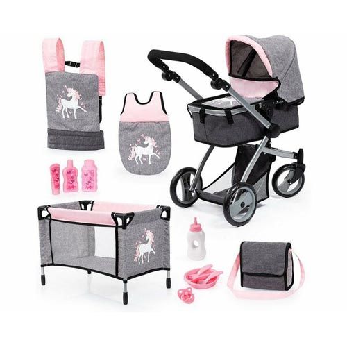 Bayer Design Kombi-Puppenwagen Mega Set Einhorn