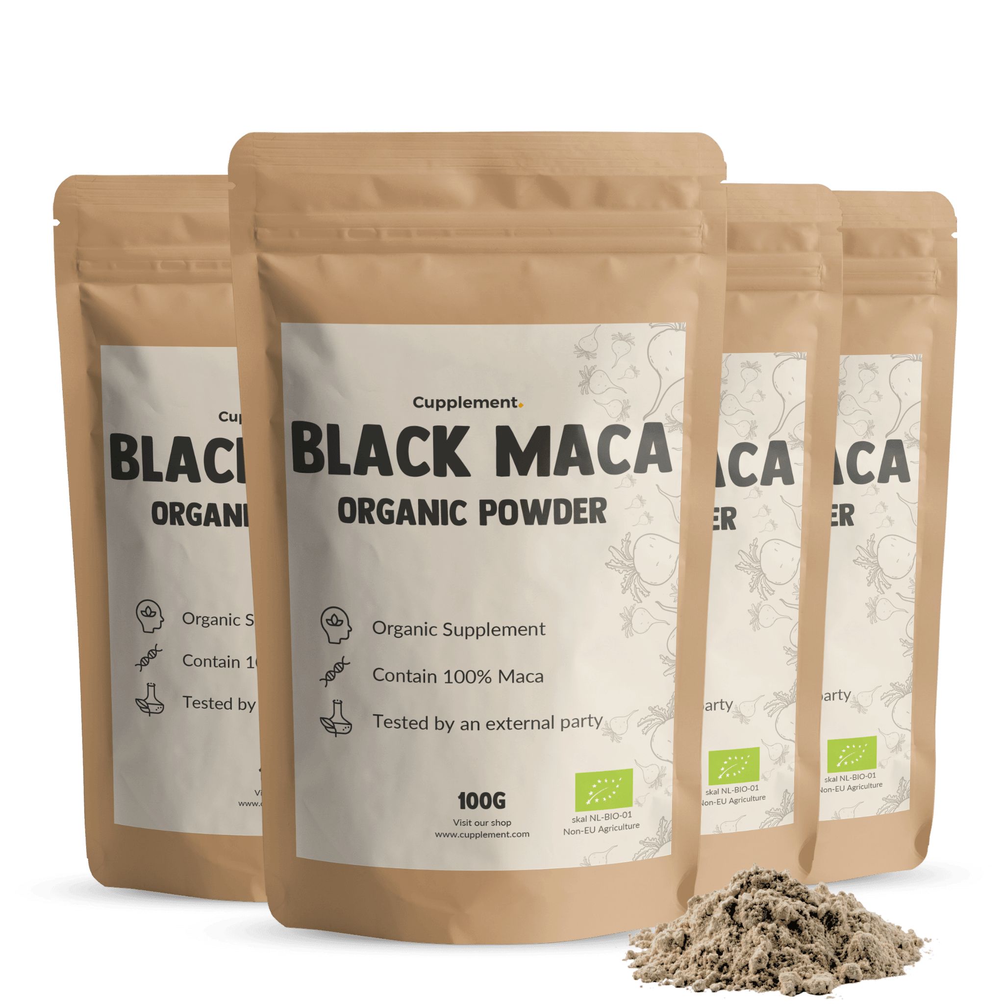 Cupplement® - Bio Maca Schwarz Pulver Multipack