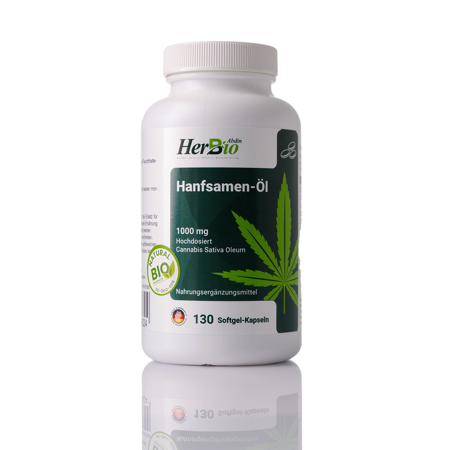 HerbBio Bio Hanfsamen-Öl 1000 mg – kaltgepresst & naturrein