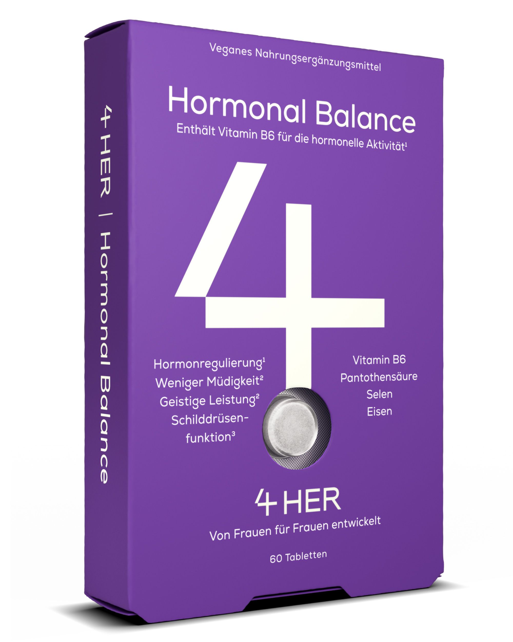 4HER Hormonal Balance - Hormon Balance Frauen - mit Vitamin B6, Selen & Eisen