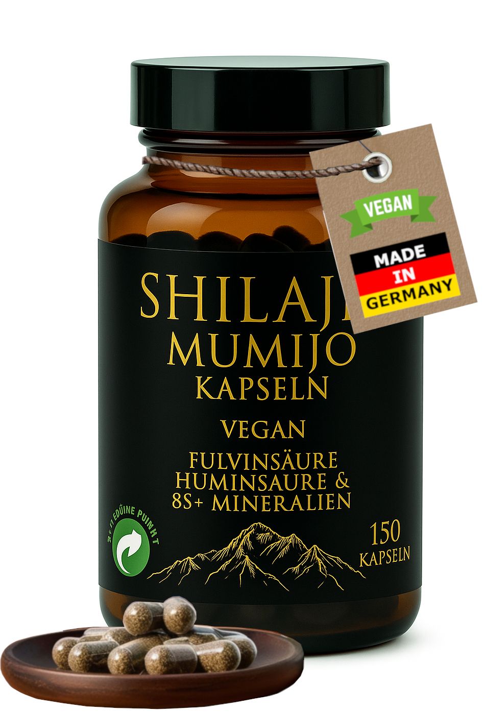 Shilajit Mumijo Kapseln - Himalayan Shilajit Kapseln von Canitat M - **150 Kapseln**- LABORGEPRÜFT