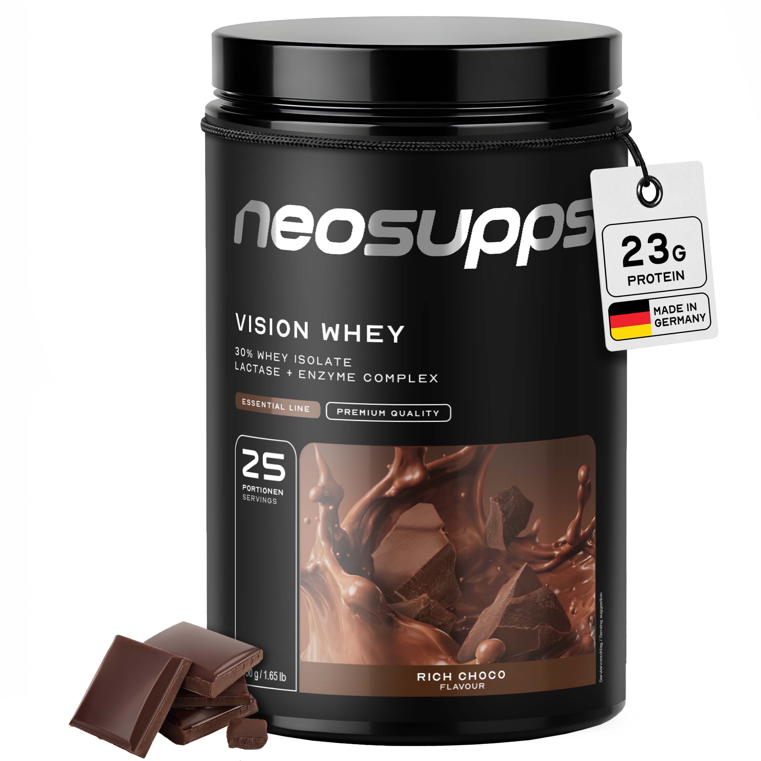 Neosupps Whey Proteinpulver Rich Choco, 750g, Protein Pulver