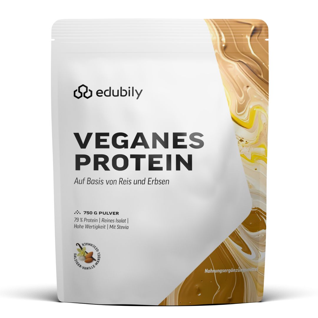 edubily® Veganes Proteinpulver Salzige Vanille-Mandel