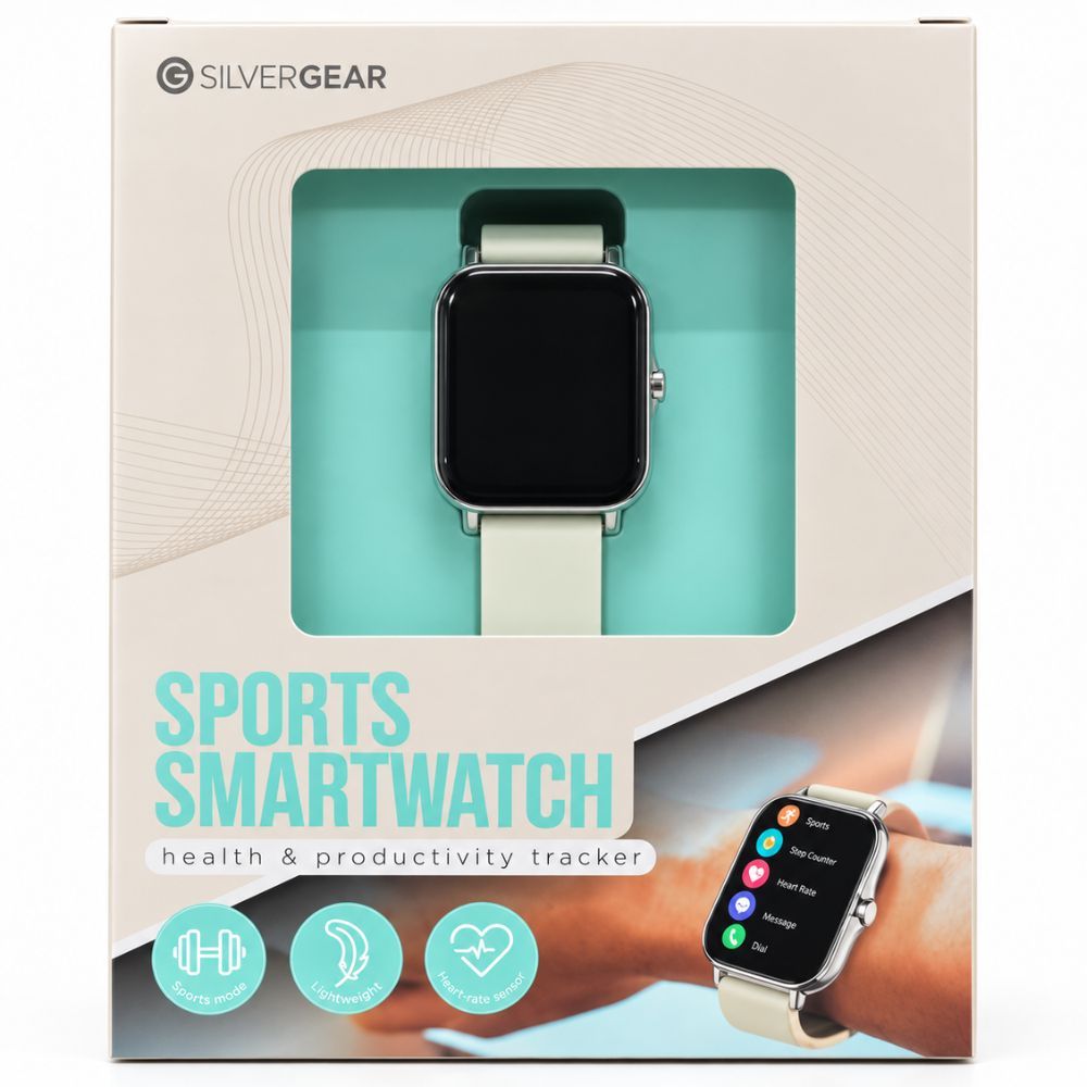 Silvergear Sports Smartwatch – Fitness-Tracker mit Herzfrequenz, SpO₂ & Schlaftracking - Beige