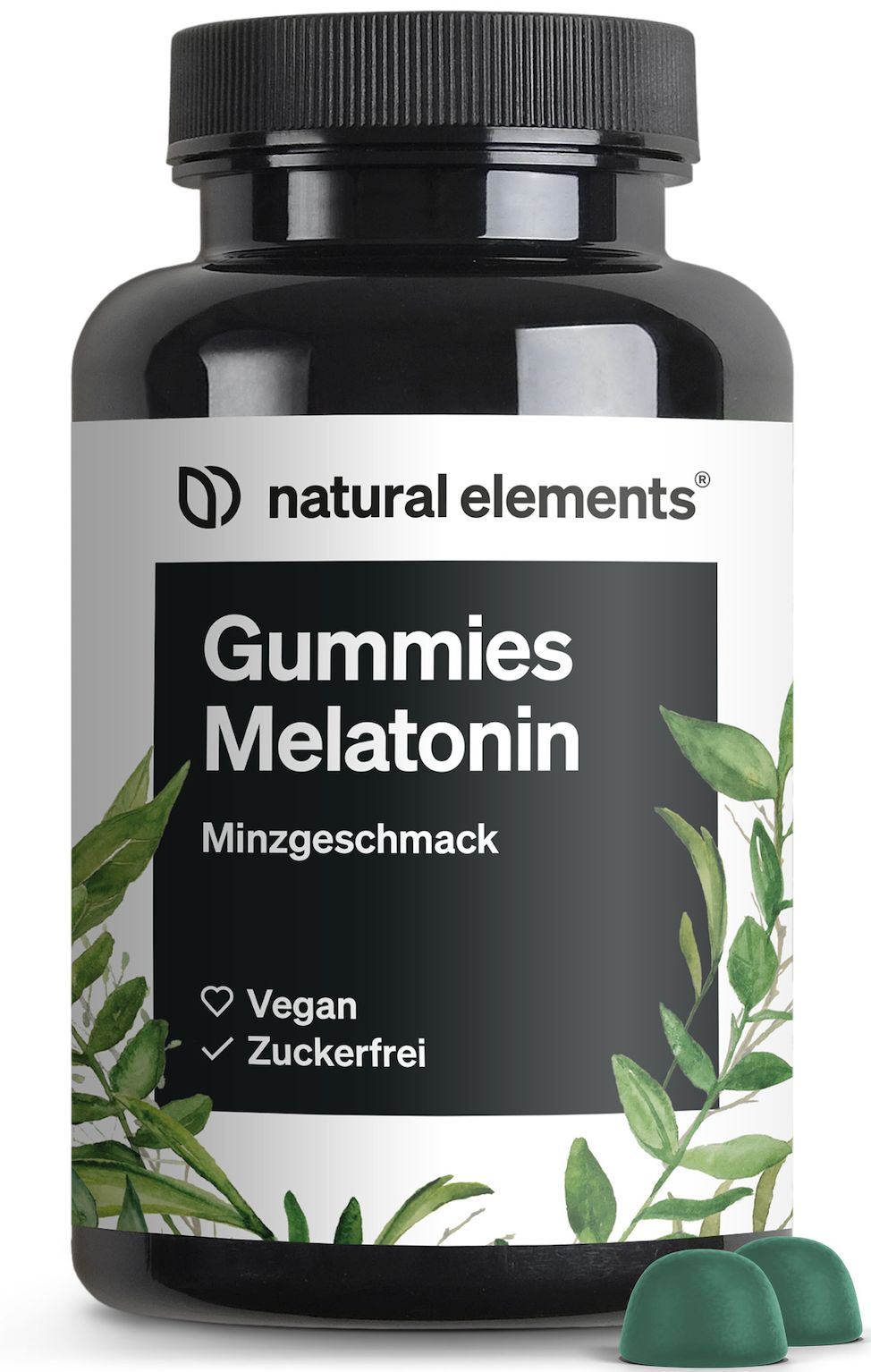 natural elements 0,5mg Melatonin Gummies – Schlafhormon – 90 Stück - Vitamin B6 & Minzgeschmack