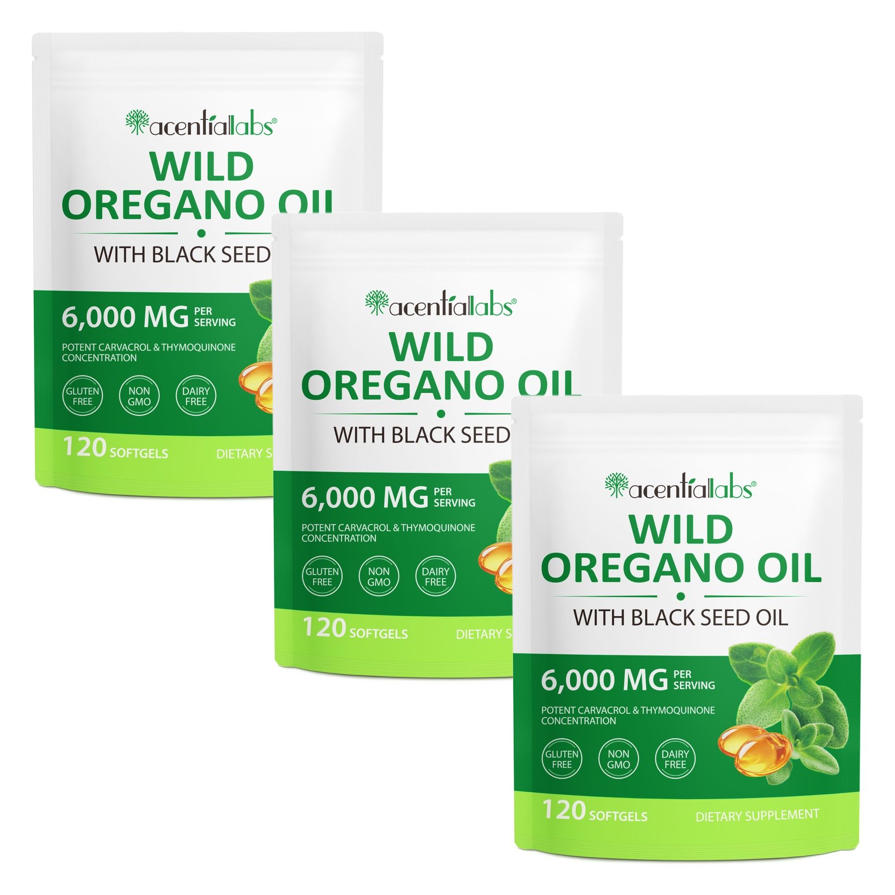Aliver Oregano Öl Softgels Kapseln mit Schwarzkümmelöl Nahrungsergänzungsmittel