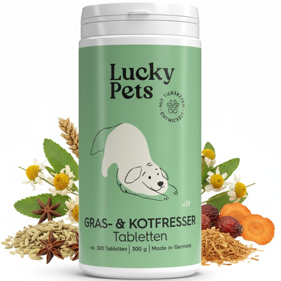 Gras- & Kotfresser Drops Hund: Kotfressen Hund, Grasfressen – Heilerde Hund, Ulmenrinde