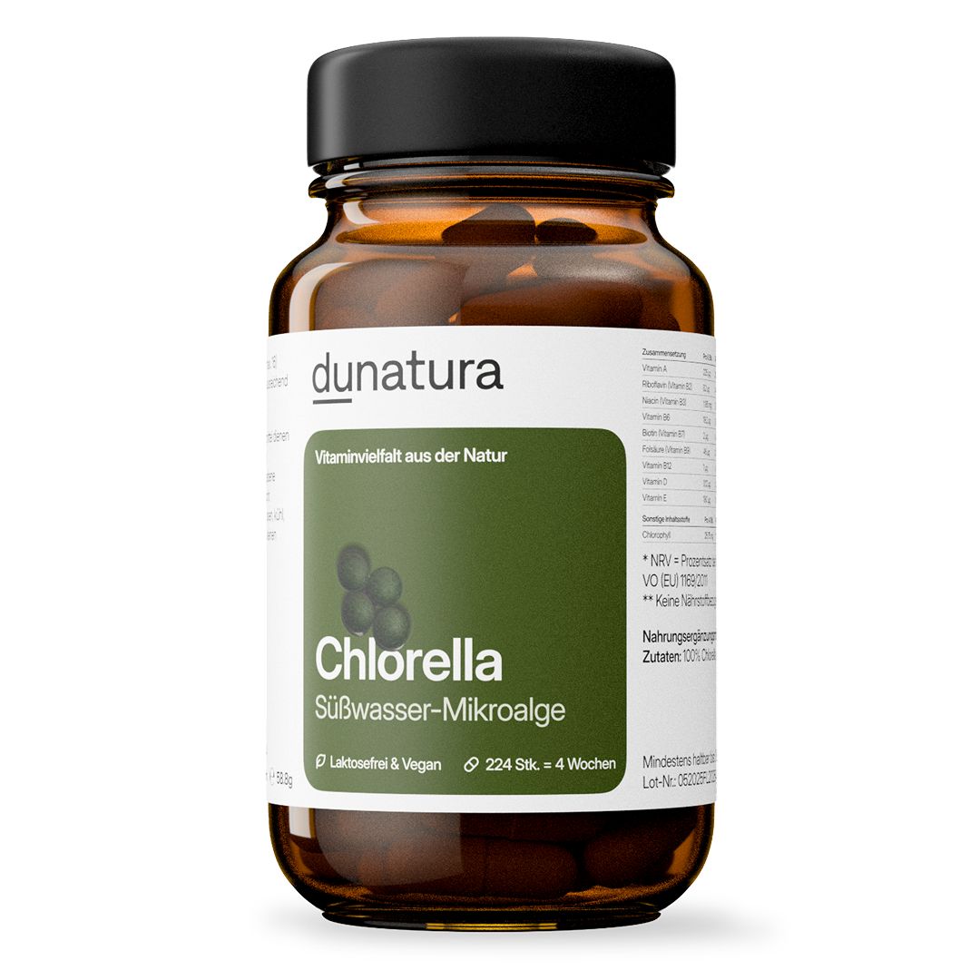 dunatura Chlorella vulgaris Presslinge  100% pur  224 St. in Glasflasche - natürlich