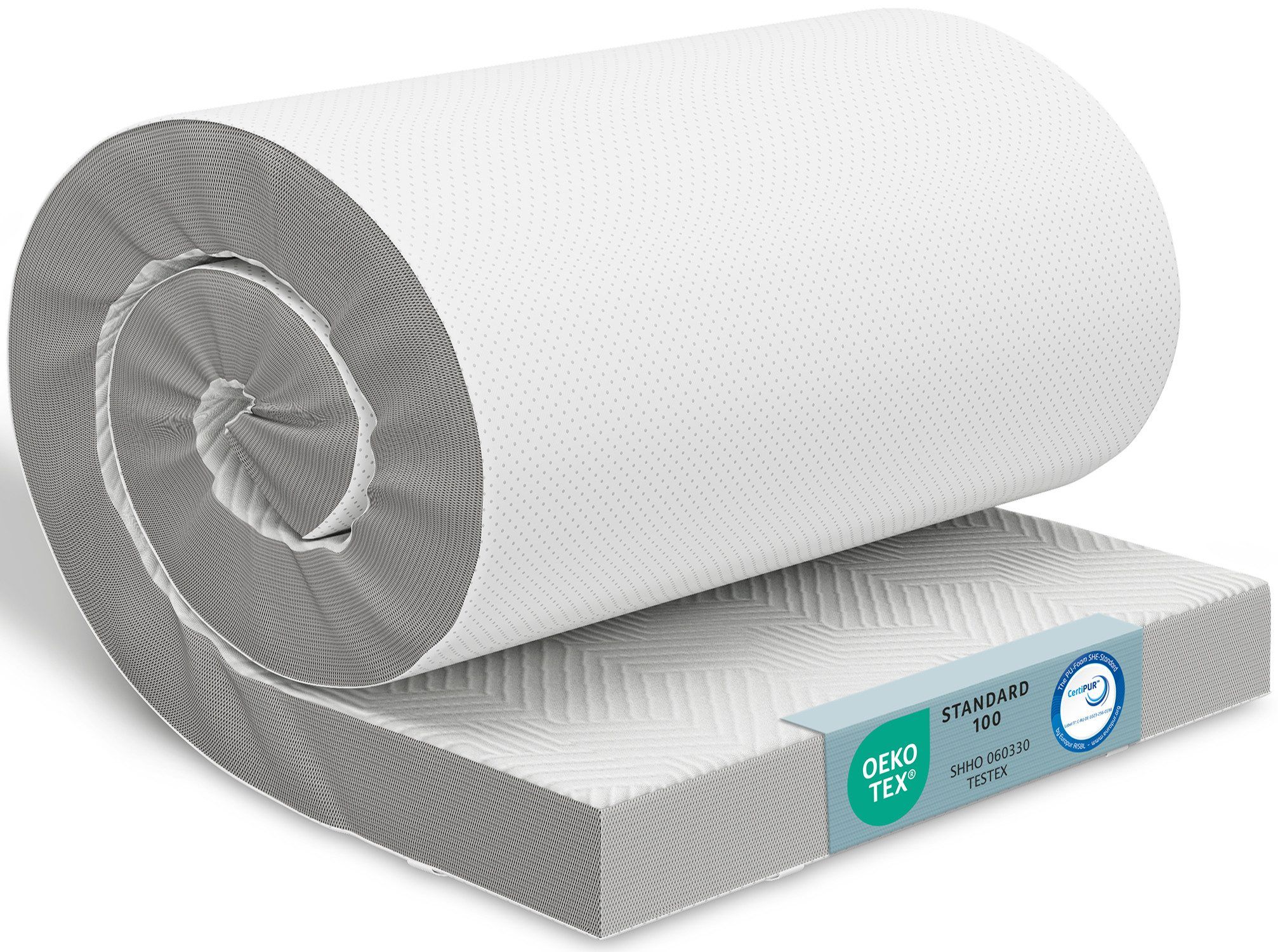 ELONEO Matratzentopper aus Visco, für Hausstauballergiker, schadstoffgeprüft, waschbar