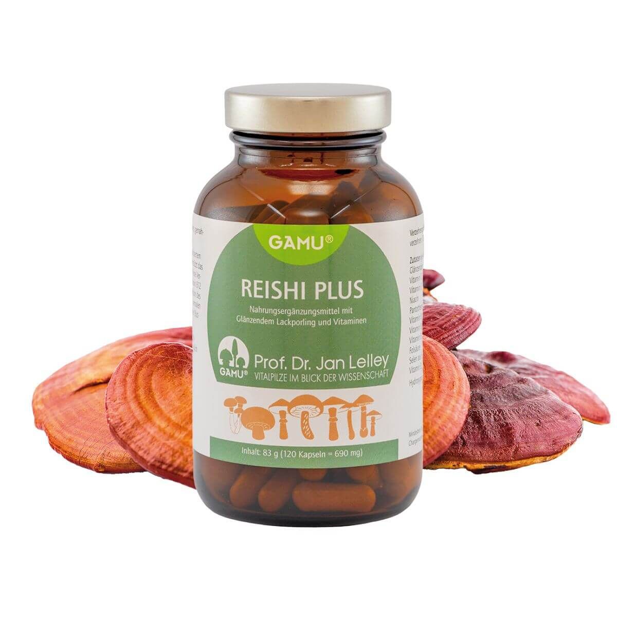 GAMU, Reishi plus, 120 Kapseln Nahrungsergänzungsmittel nach Prof. Dr. Lelley