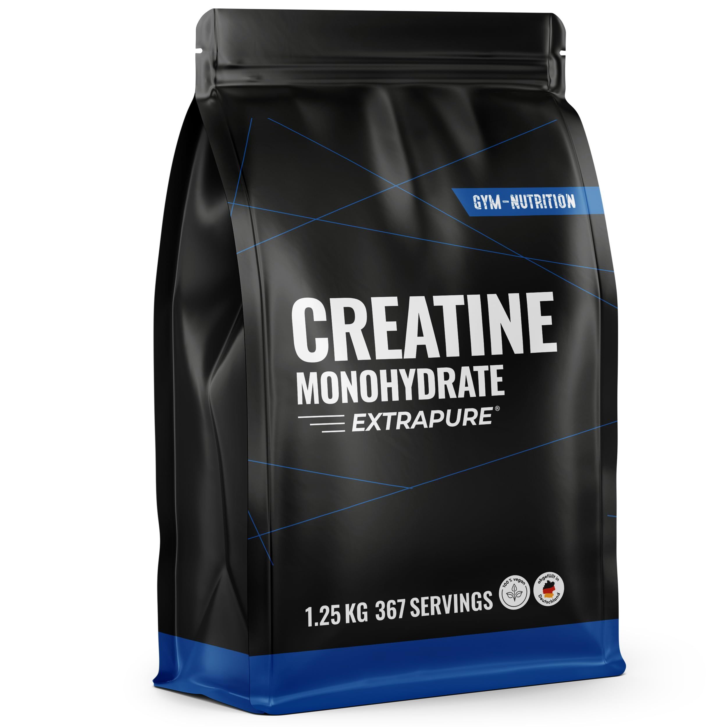 Gym Nutrition Creatin Monohydrat Pulver Hochdosiert - 1250 g - 367 Portionen
