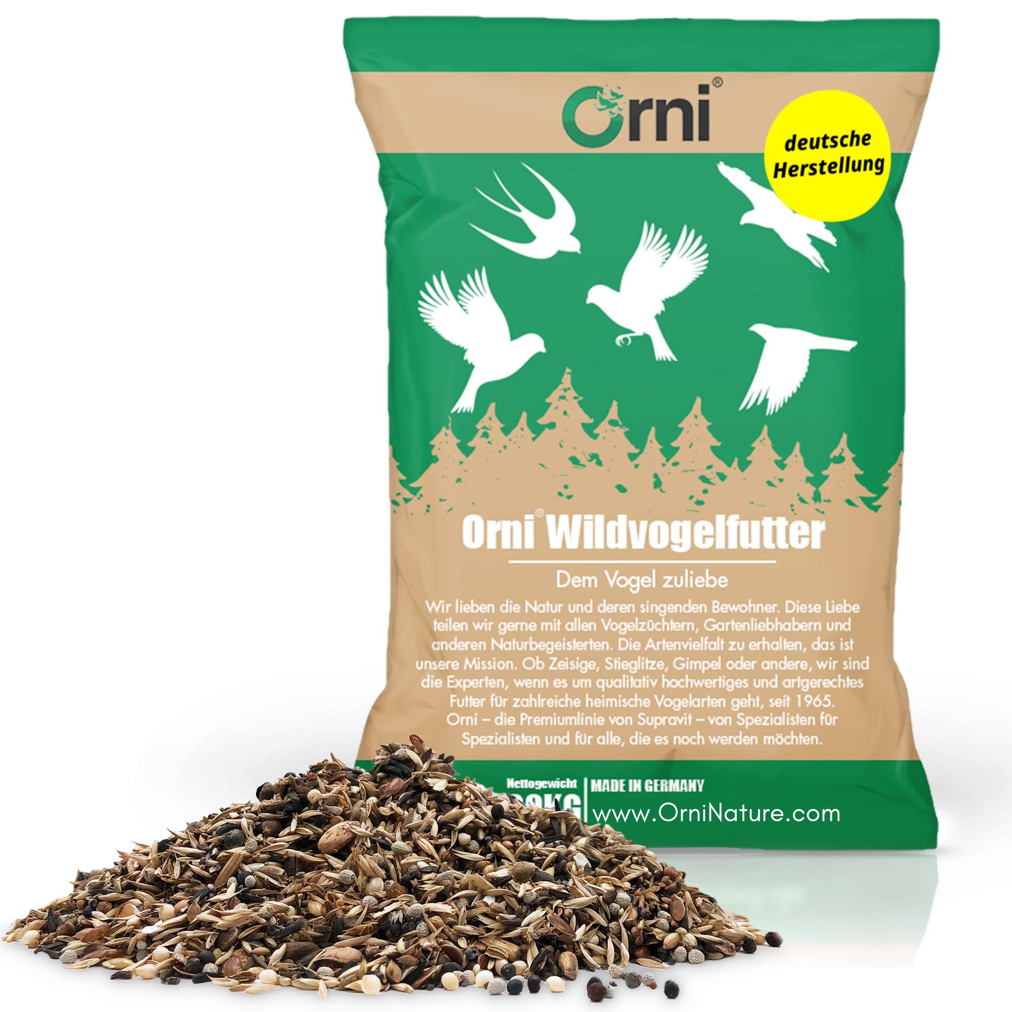 Orni Zeisig Vogelfutter 20kg - Futtermischung aus natürlichen Samen und Körnern