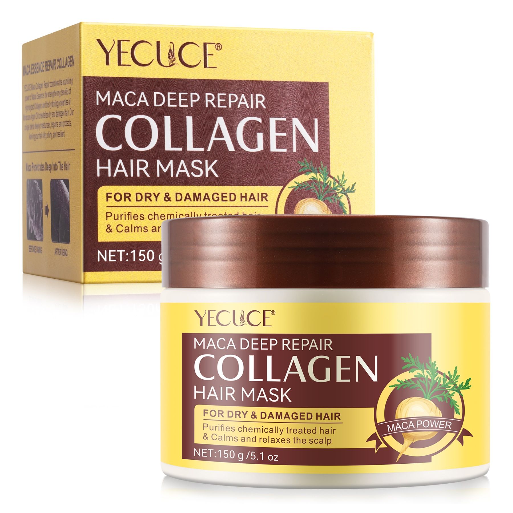 ALIVER Haarmaske MACA DEEP REPAIR Kollagen Tiefenpflege für Haare