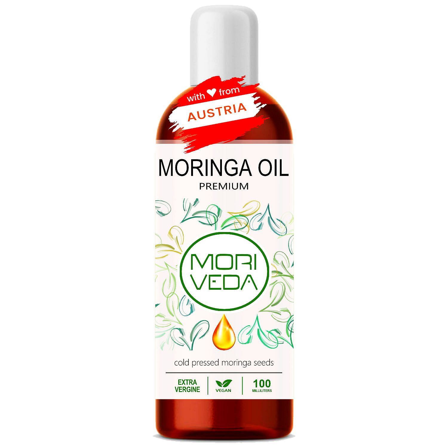 Moriveda Moringa Öl Premium, Erstpressung aus geschälten Oleifera Samen & Schoten