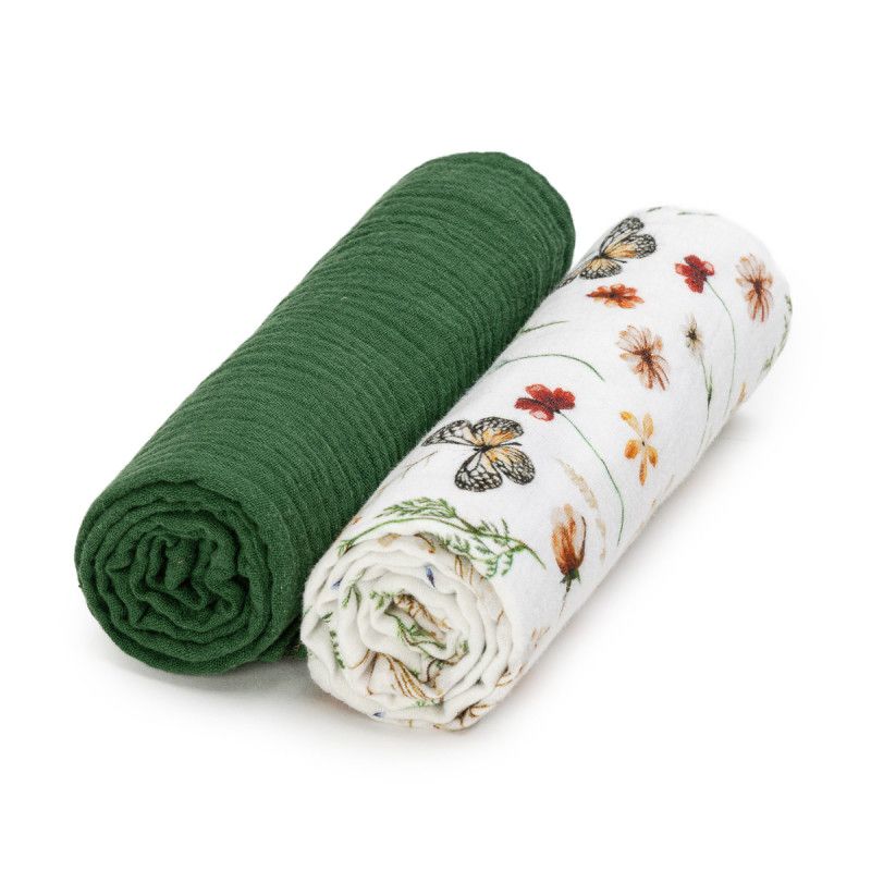 T-TOMI Musselin windeln Olive meadow