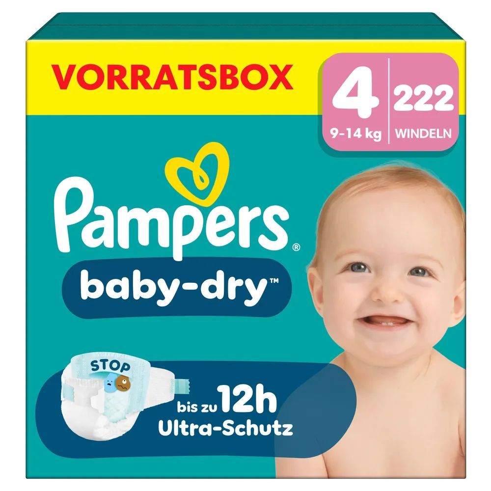 Pampers Baby Dry Gr.4 Maxi 9-14kg  Windeln Vorratsbox